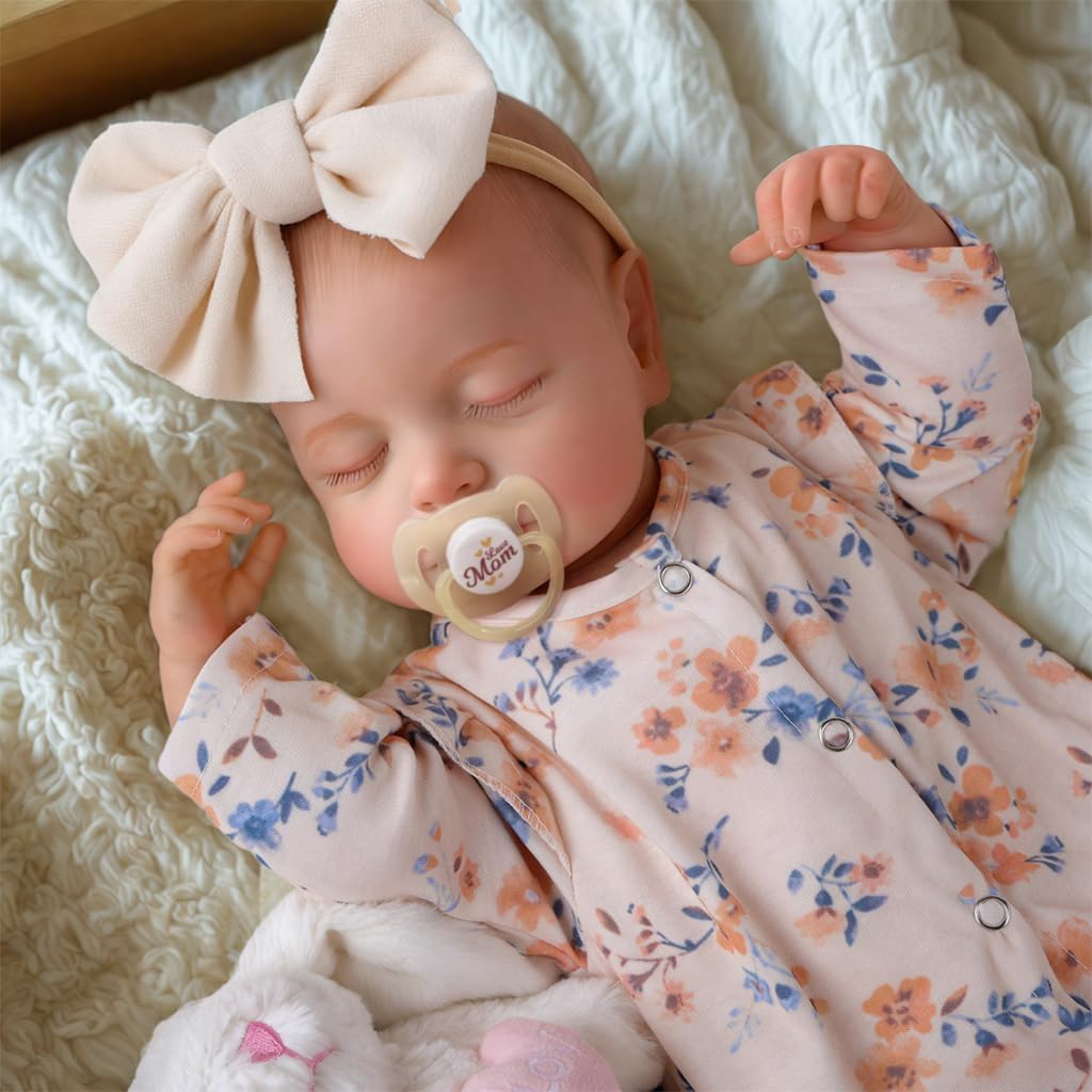 Thumbnail 3 de JIZHI 17 Inch Reborn Doll (Soft Body) with Clothes & Accessories – Yellow Floral