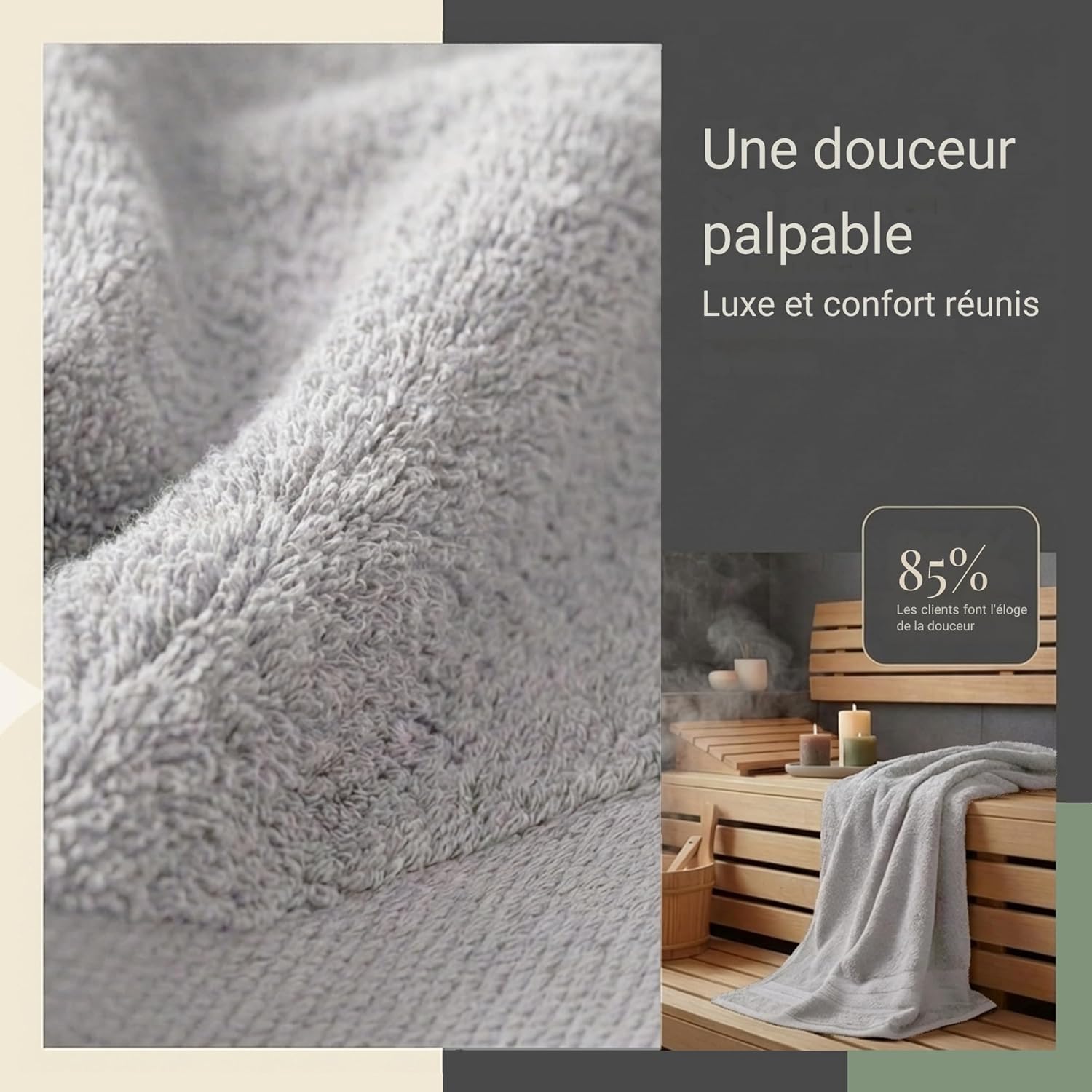 Thumbnail 1 de Serviette de sauna Komfortec 100 x 200 cm