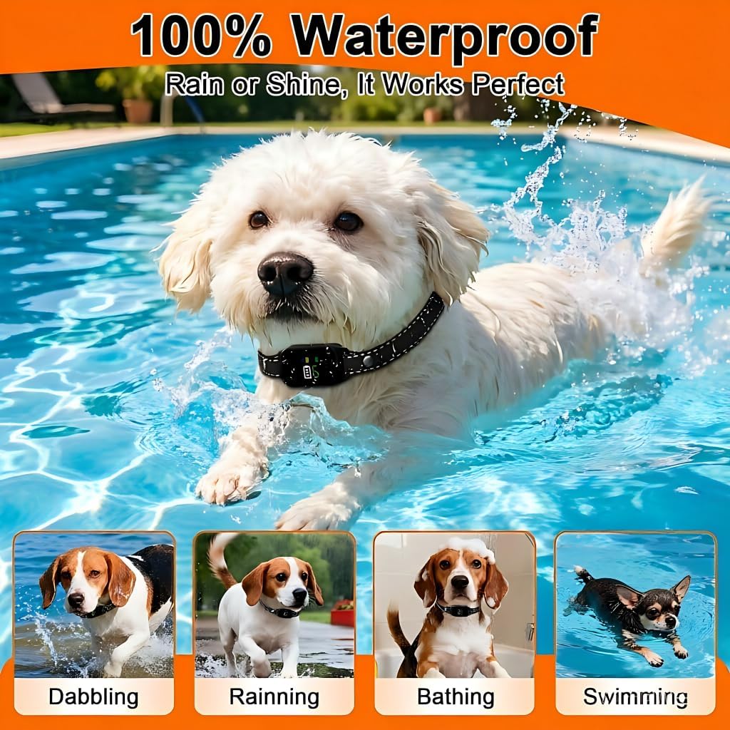Detalle de Dog Bark Collar 2Pack Small Anti Barking Collar for 5–60 lbs Dogs – IPX7 Waterproof, Rechargeable, 3 Modes