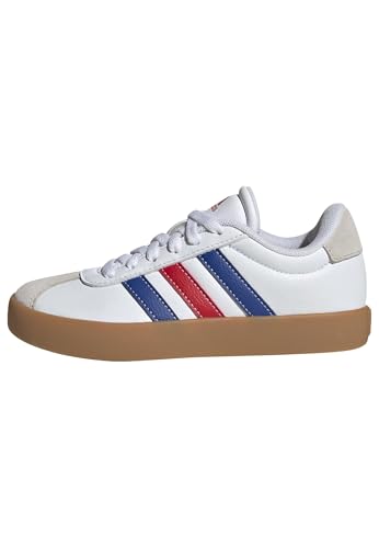 Detalle de adidas Unisex Kinder Vl Court 3.0 Shoes – FTWR White/Team Royal Blue/Better Scarlet