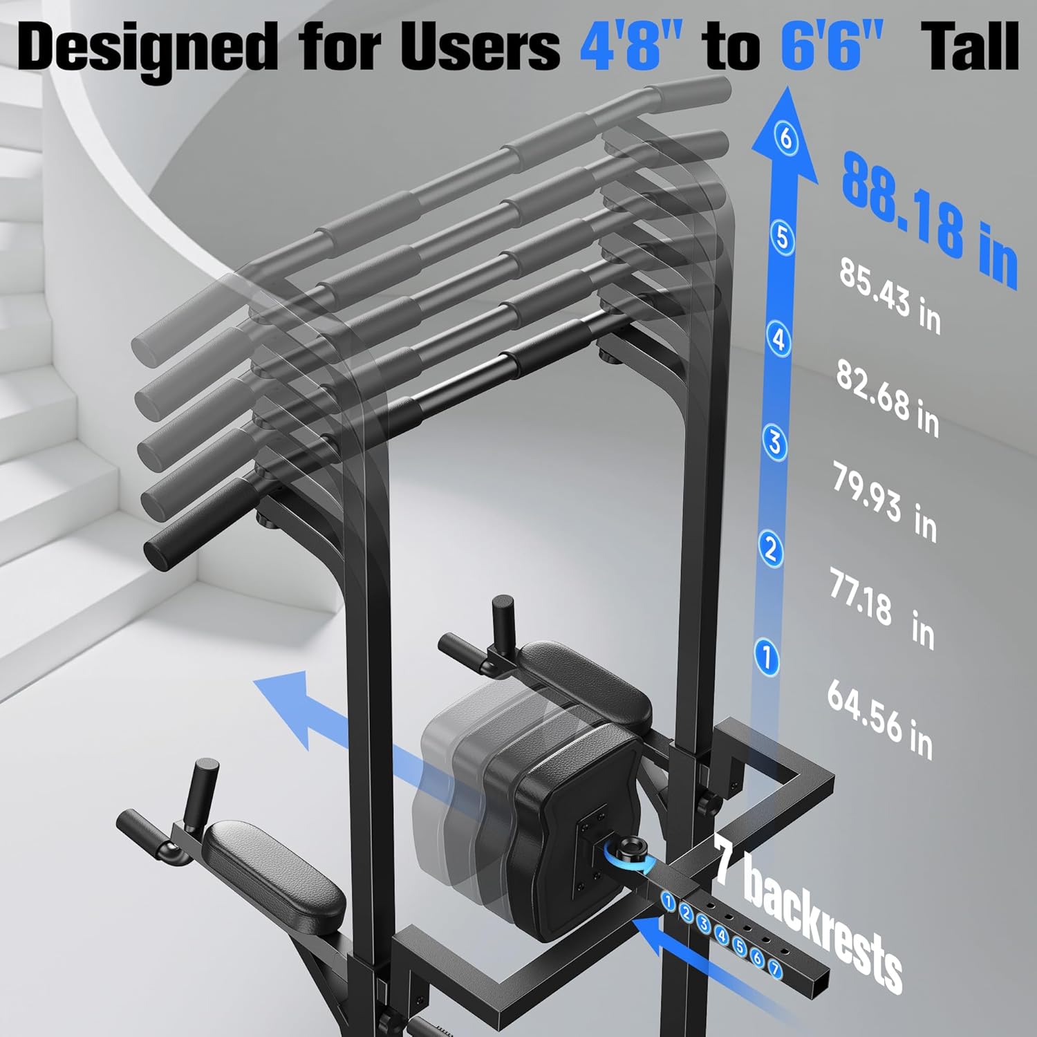 Thumbnail 4 de Sportsroyals Power Tower Pull Up Bar Station (450LBS) – Pull-ups, dips and more for a home gym