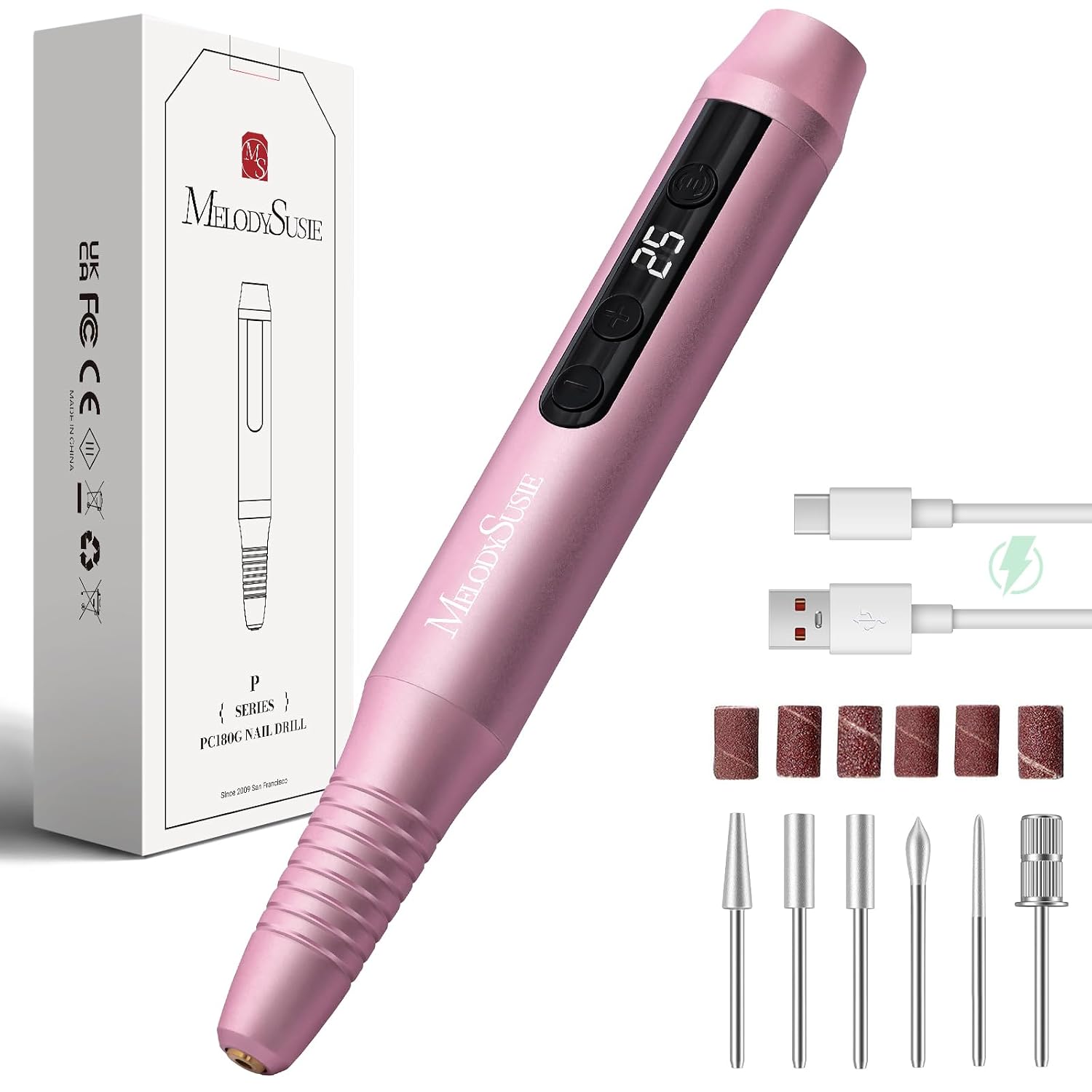 Detalle de MelodySusie PC180G Kabelloser Nagelfräser 25000 U/min