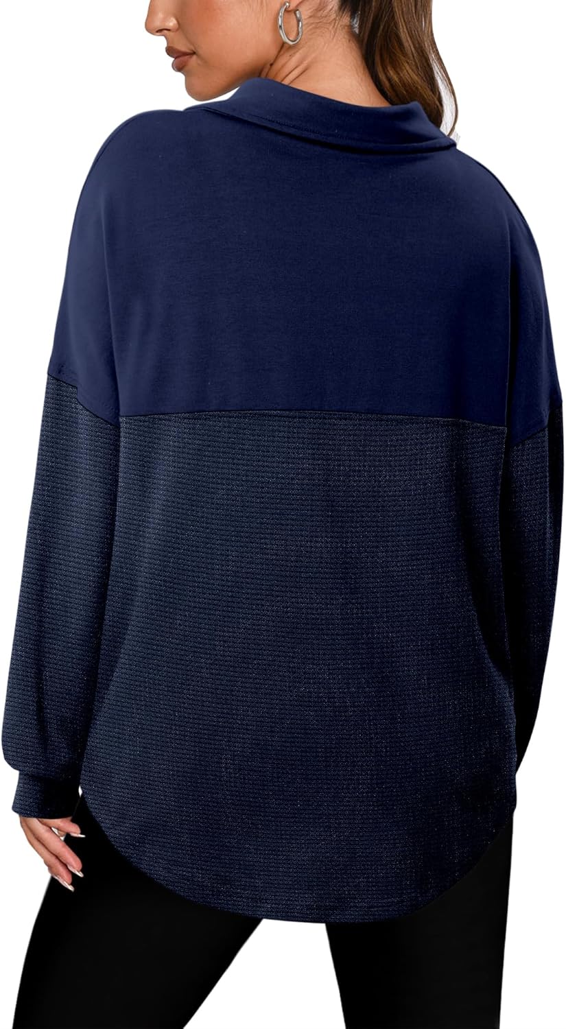 Thumbnail 4 de CHICZONE Womens Oversized Zip Sweatshirt — Quarter Zip Pullover for Casual Fall Wear