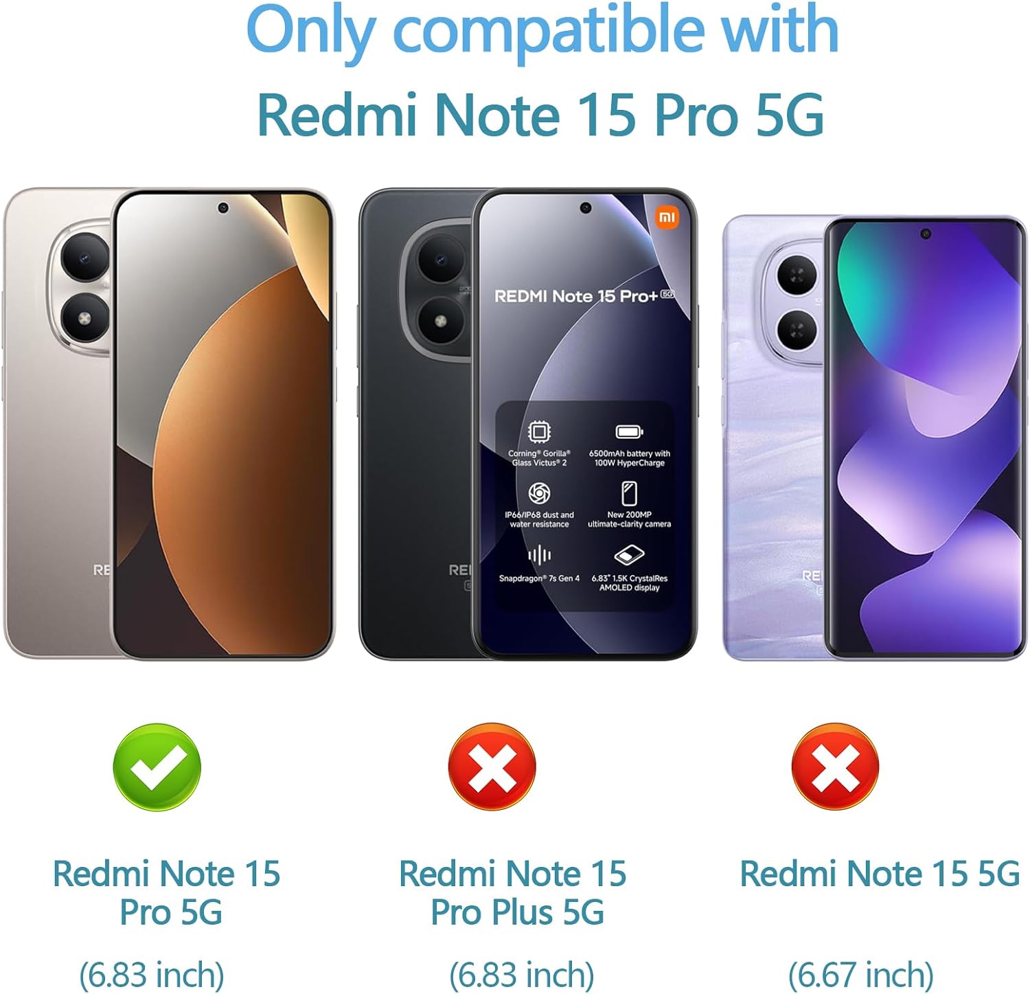 Thumbnail 1 de Anoowkoa 2+2 Stück Panzerglas-Set für Xiaomi Redmi Note 15 Pro 5G – Display- und Kamera-Schutzfolie