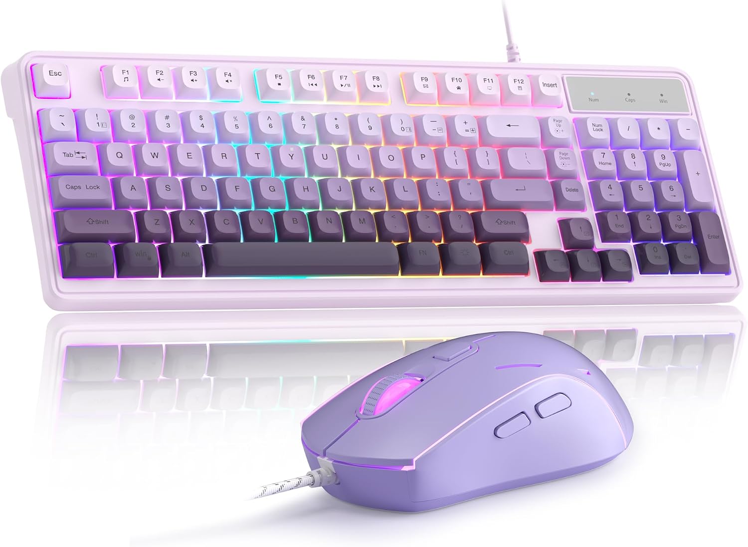 Detalle de MageGee Gradient Purple Keyboard and Mouse GK980