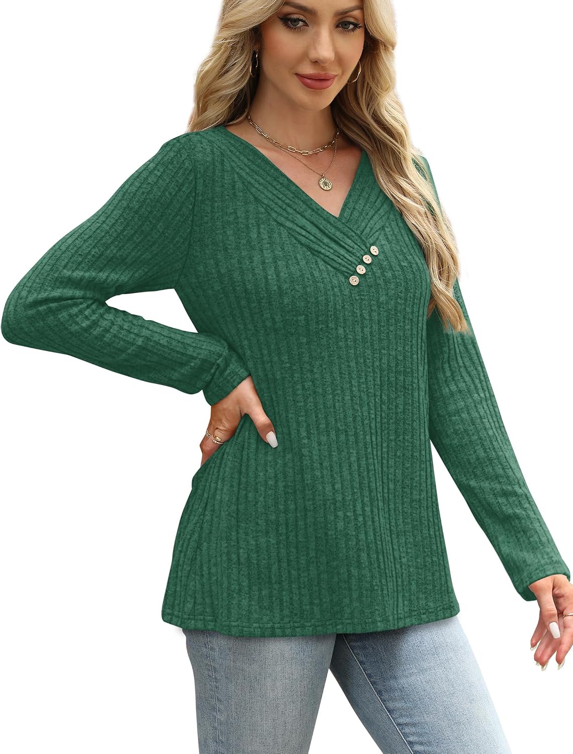 Detalle 2 de SAMPEEL Women's V-Neck Sweater