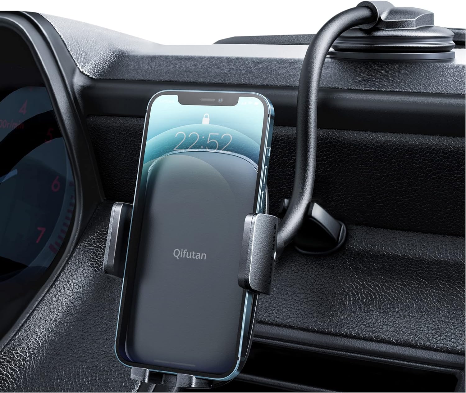 Qifutan Cell Phone Holder Long Arm for Dashboard