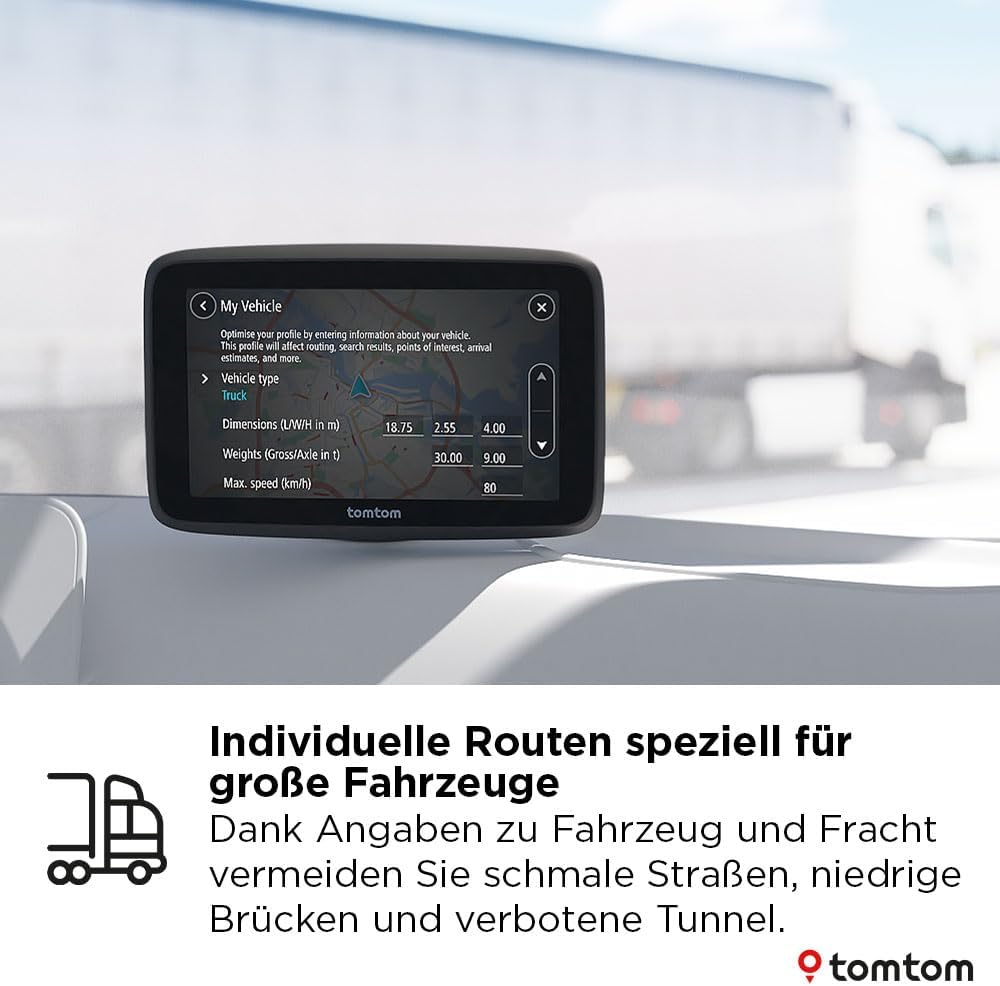 Thumbnail 2 de TomTom LKW-Navi GO Professional 2. Generation – LKW-Routen & Echtzeit-Verkehr auf 5-Zoll Touchscreen