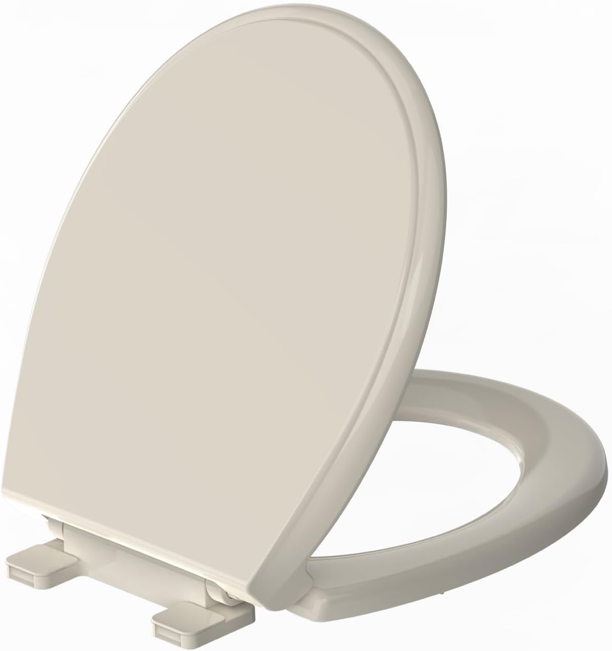 Detalle de Meydrdou 16.5-Inch Round Toilet Seat, Almond PP Plastic, Soft-Close Lid