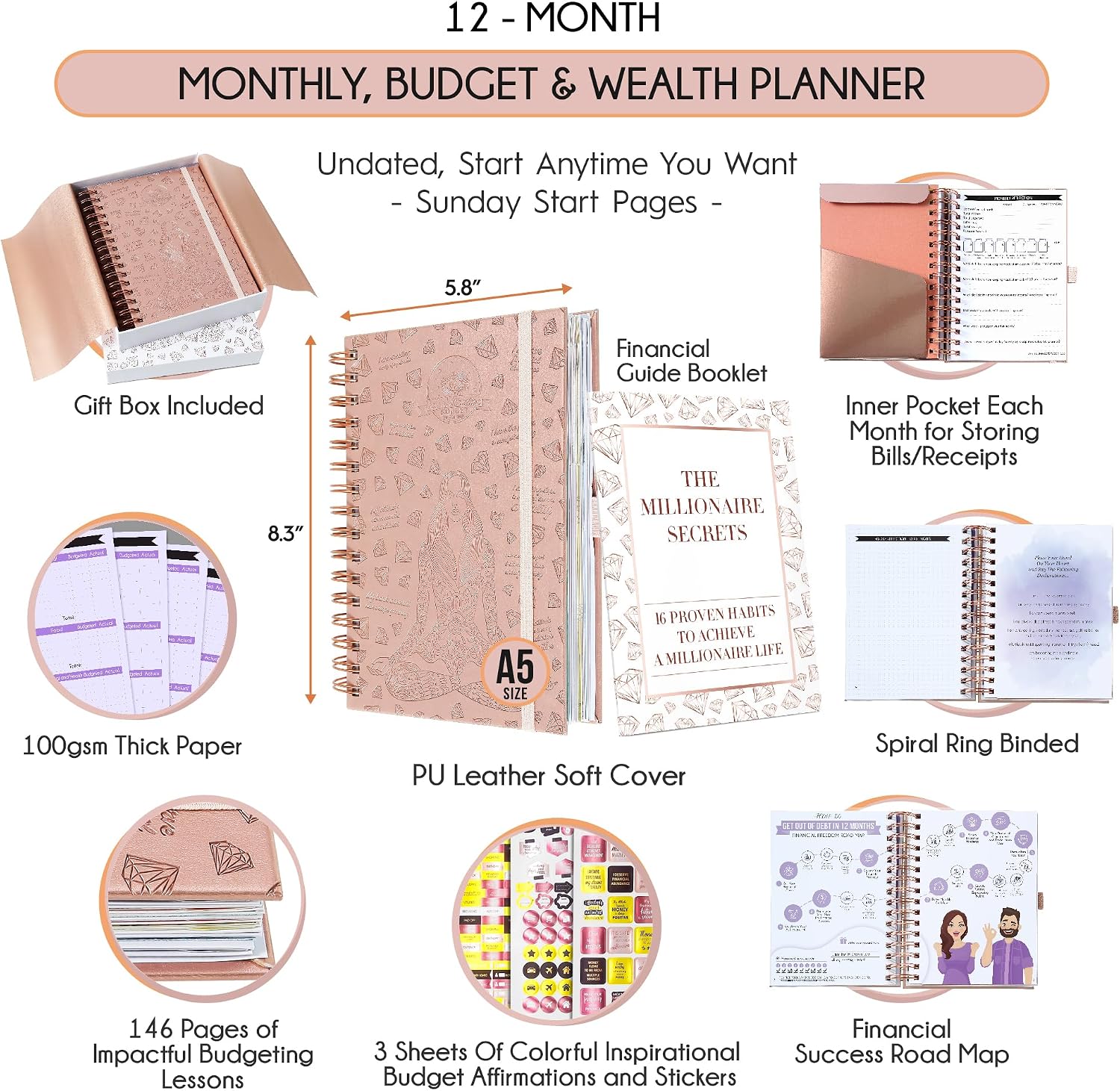 Thumbnail 1 de Budget Planner and Monthly Bill Organizer: A Practical A5 Finance Journal