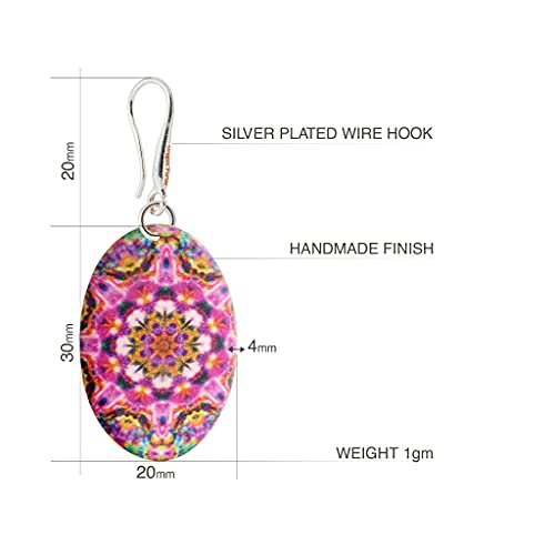 Detalle 2 de Boho Grosse Rond Boucles d'Oreilles Pendantes Mandala Design Léger – Dragon Porter