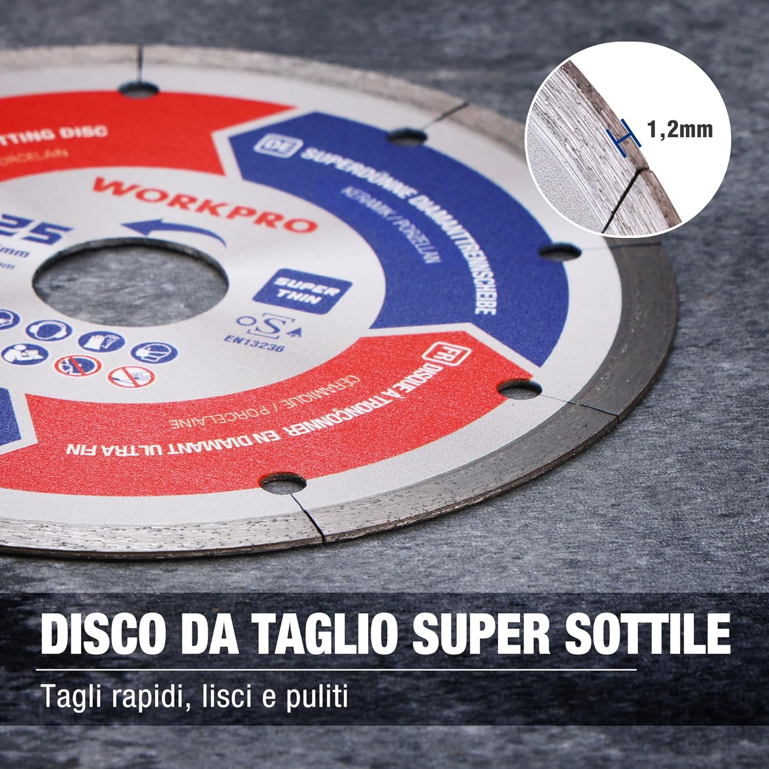 Thumbnail 2 de WORKPRO Dischi Diamantati 125 mm ultrafini per piastrelle e gres porcellanato