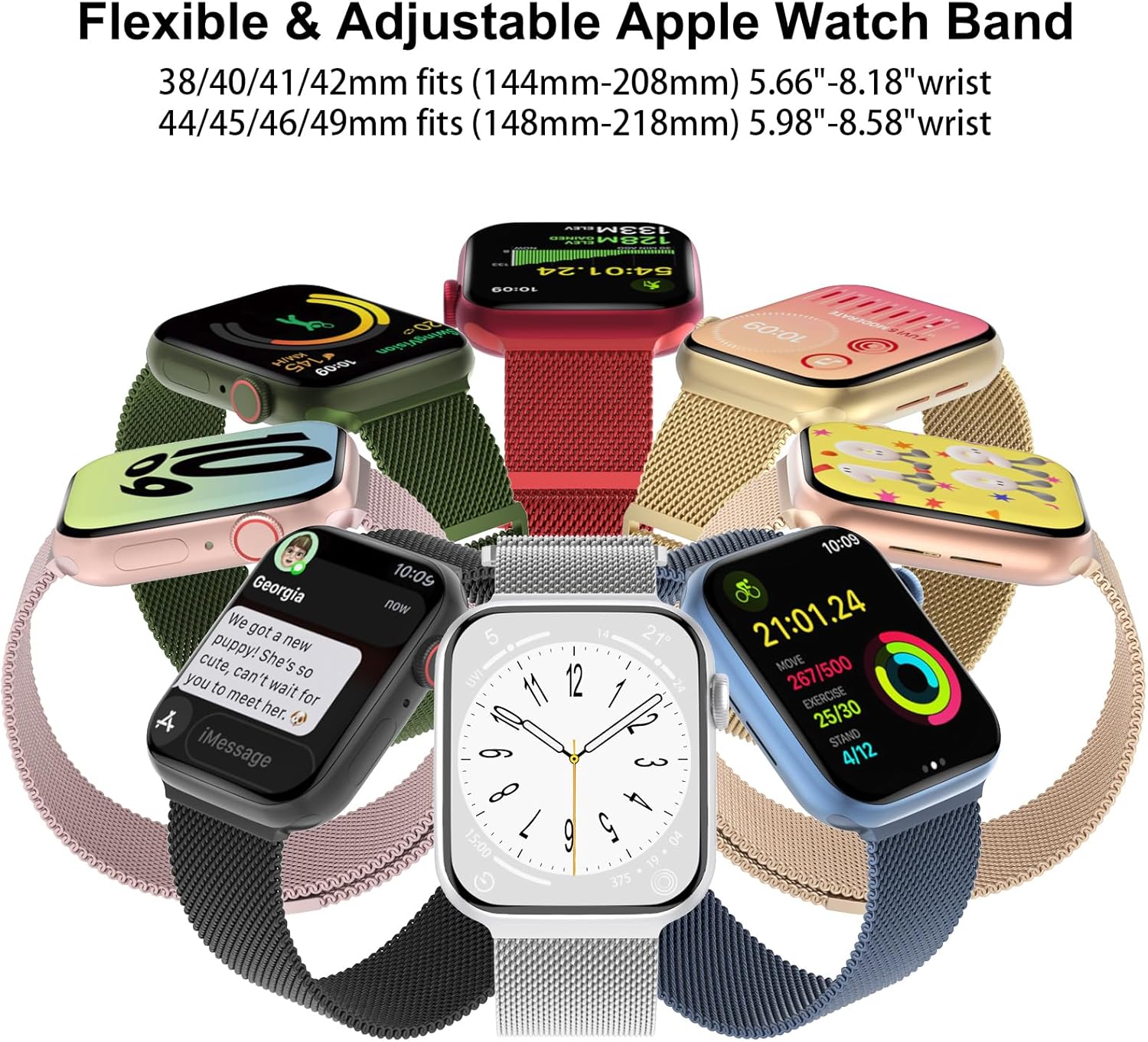 Detalle 2 de 3 Pack Mesh Metal Band for Apple Watch