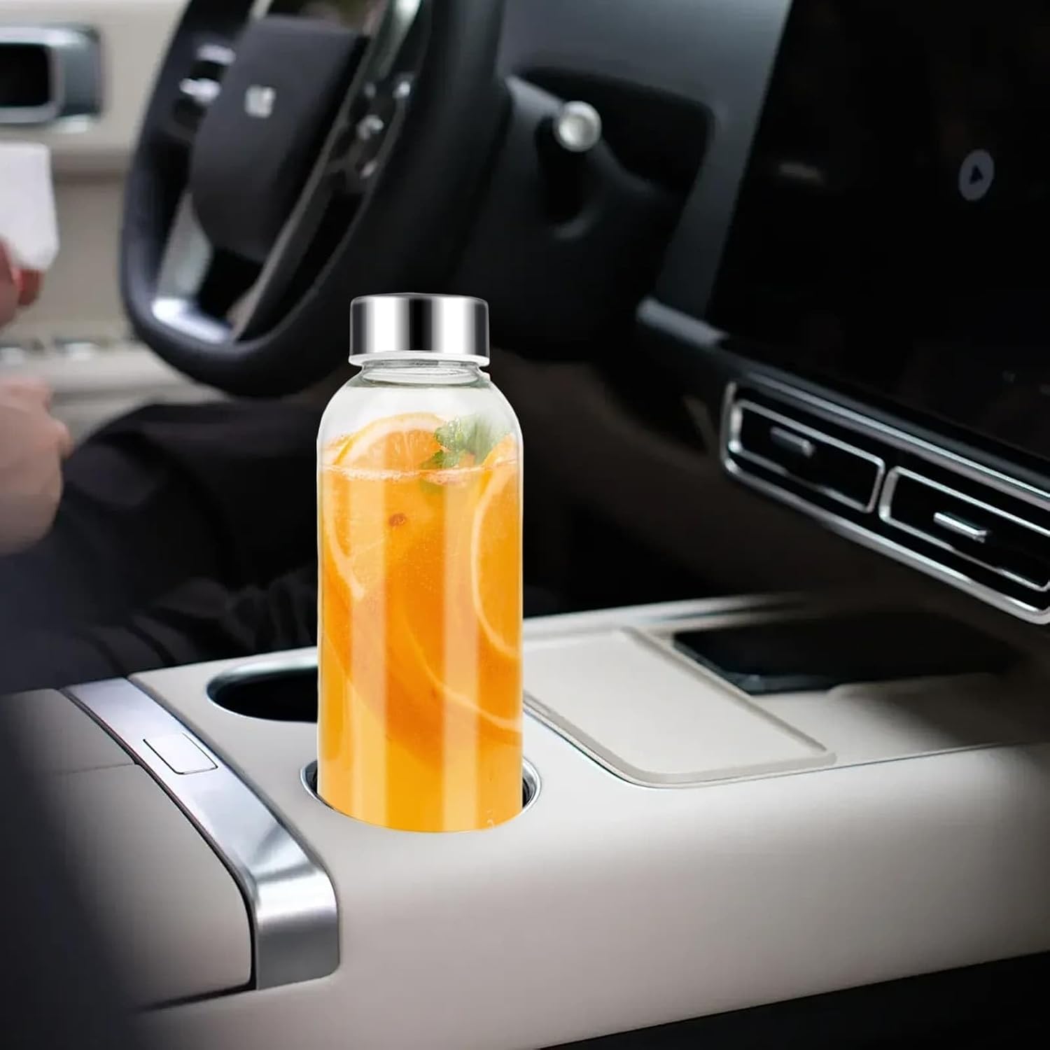 Detalle de Eidoct 8pcs 500ml Glass Water Bottles with Lids (Leakproof) + Cleaning Brush