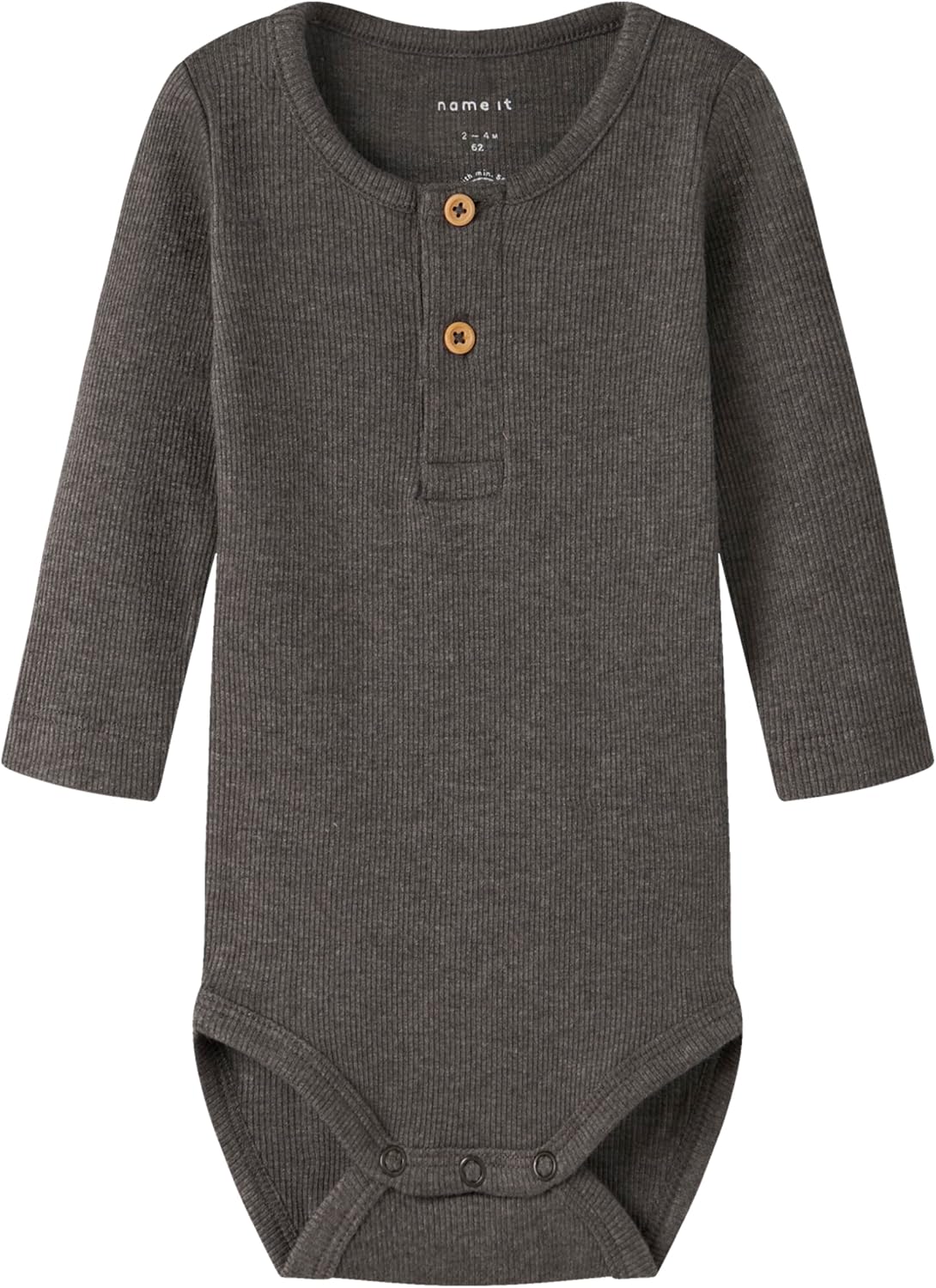 Detalle 2 de NAME IT Herren Nbmkab Ls Body Noos – Langarm Bodysuit aus geripptem Strick