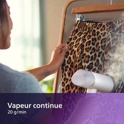 Thumbnail 2 de PHILIPS défroisseur à main 3000 – 1000 W, 20 g/min, pliable et léger, Blanc