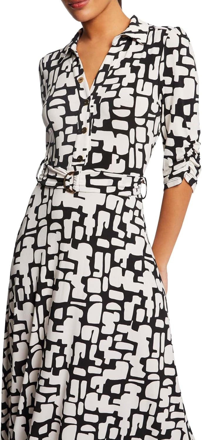 Detalle de Morgan 231-rlilo Robe Femme – Robe longue évasée imprimé abstrait