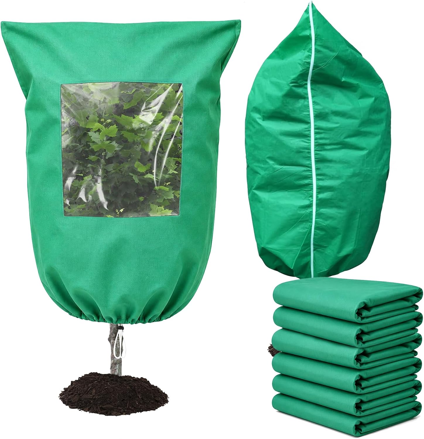 Detalle de HEKIWAY FHT01 Plant Covers, 6-Pack, 60" x 42" with Clear Window