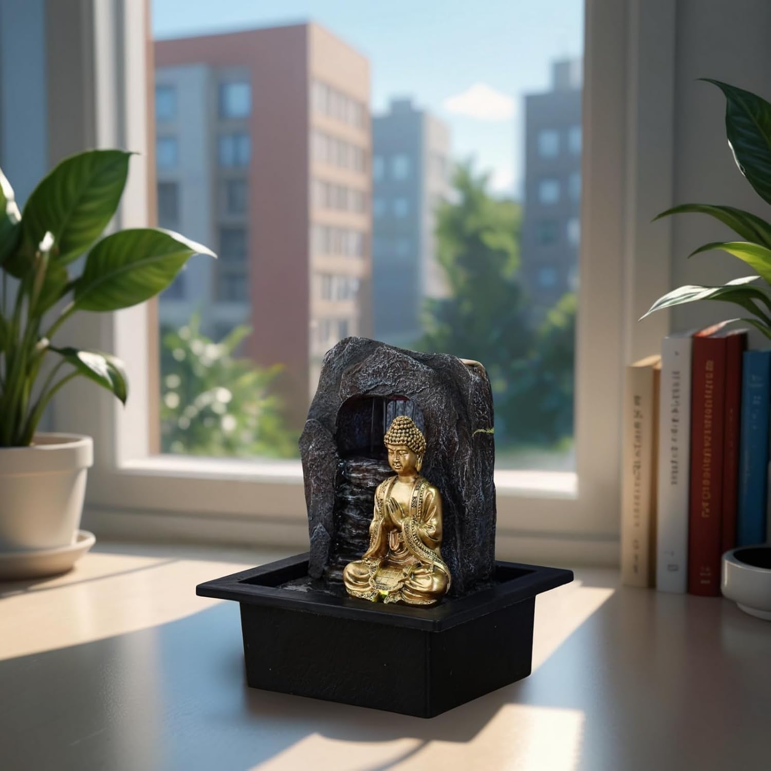 Thumbnail 5 de Zen'Light Fontaine Zen Dao – fontanna pokojowa z LED, brązowa, z żywicy