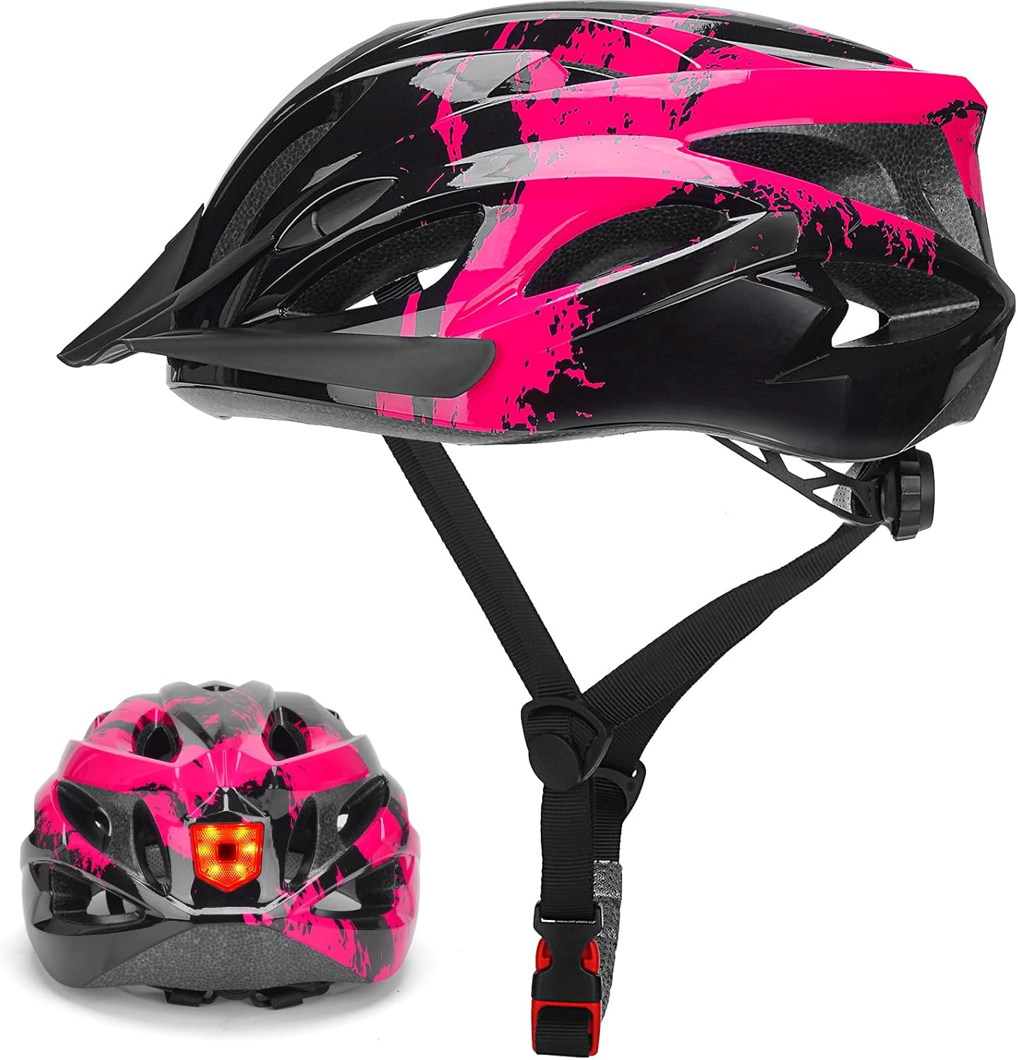 Detalle de Cycle Helmet Adults: Lightweight, LED-Backed Bike Helmet with Adjustable Fit (57–62cm) for Men & Women
