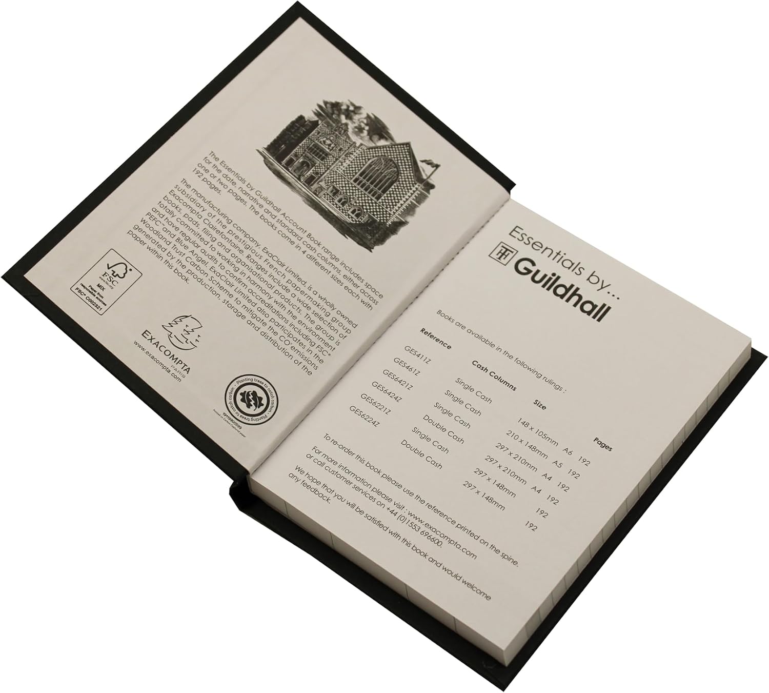 Detalle de Exacompta Guildhall Essentials Single Cash Account Book, A6 (GES411Z) — Receipts, Expenses & Summaries