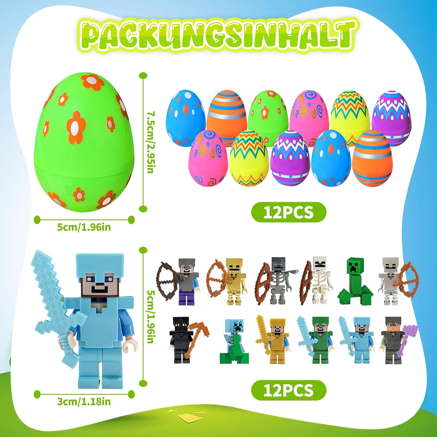 Thumbnail 1 de Dowdiles 12-teiliges Tortenfiguren-Set für Torten & Cupcakes (Cartoon-Kuchendeko)