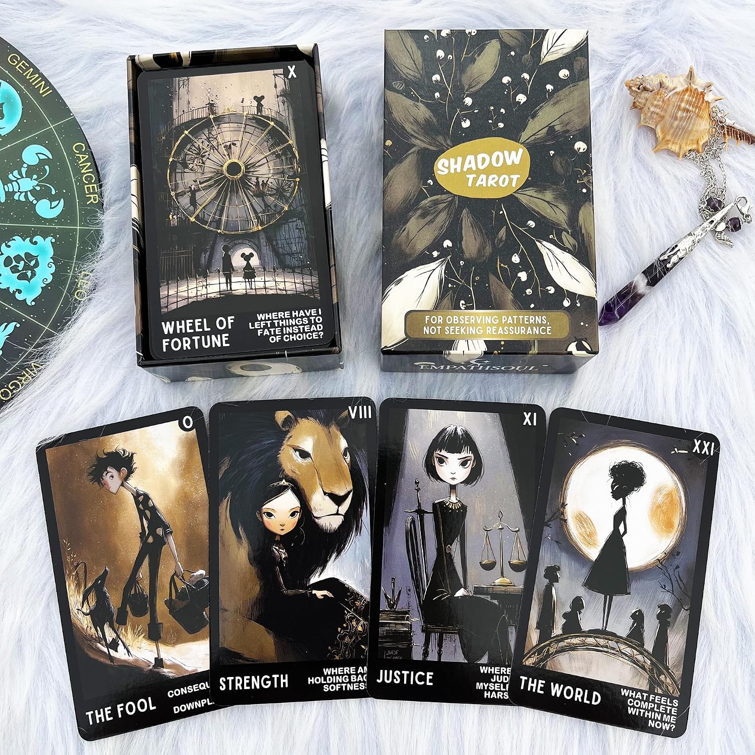 Detalle de Shadow Tarot Deck 78 Cards