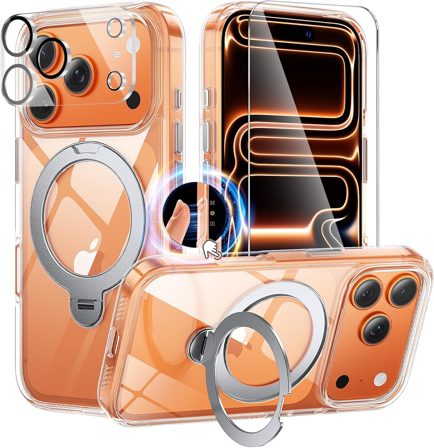 Detalle de Gyizho for iPhone 17 Pro Max Case with 360° Stand, MagSafe, and Protectors