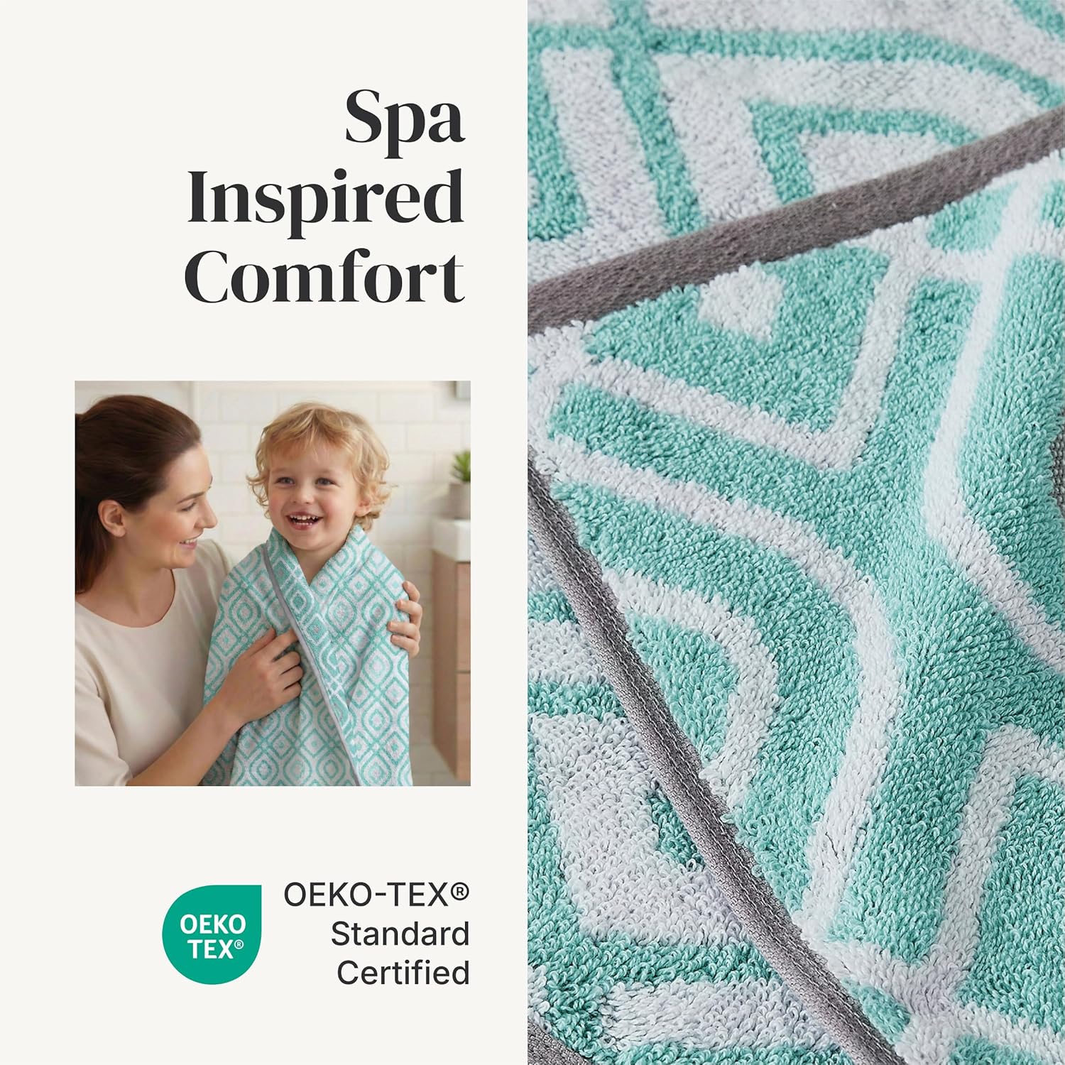 Thumbnail 3 de Modern Threads Classic Diamond 6-Piece Towel Set in Aqua