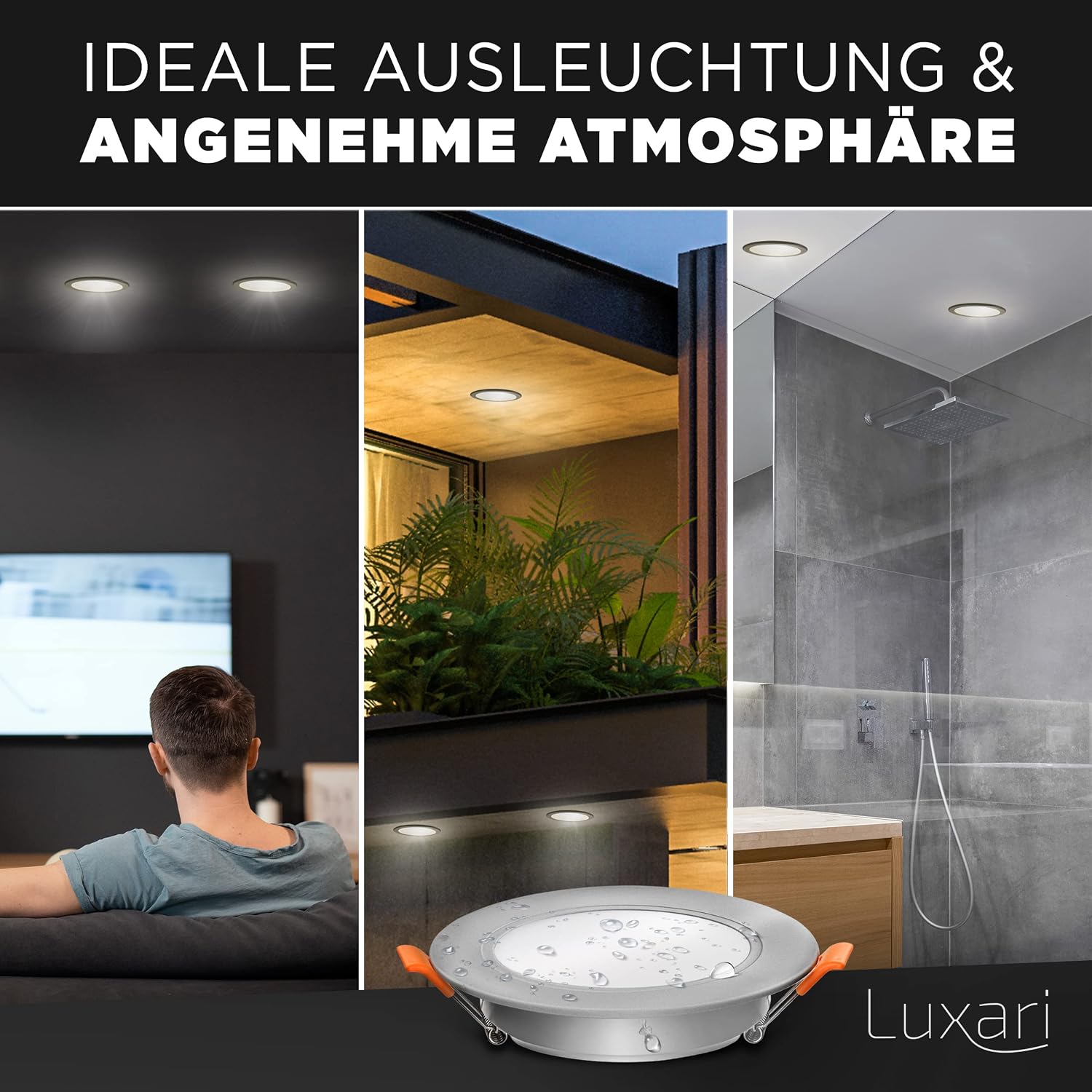Thumbnail 6 de Luxari LED-inbouwspots 230V, set van 6, 3000K warmwit, IP54