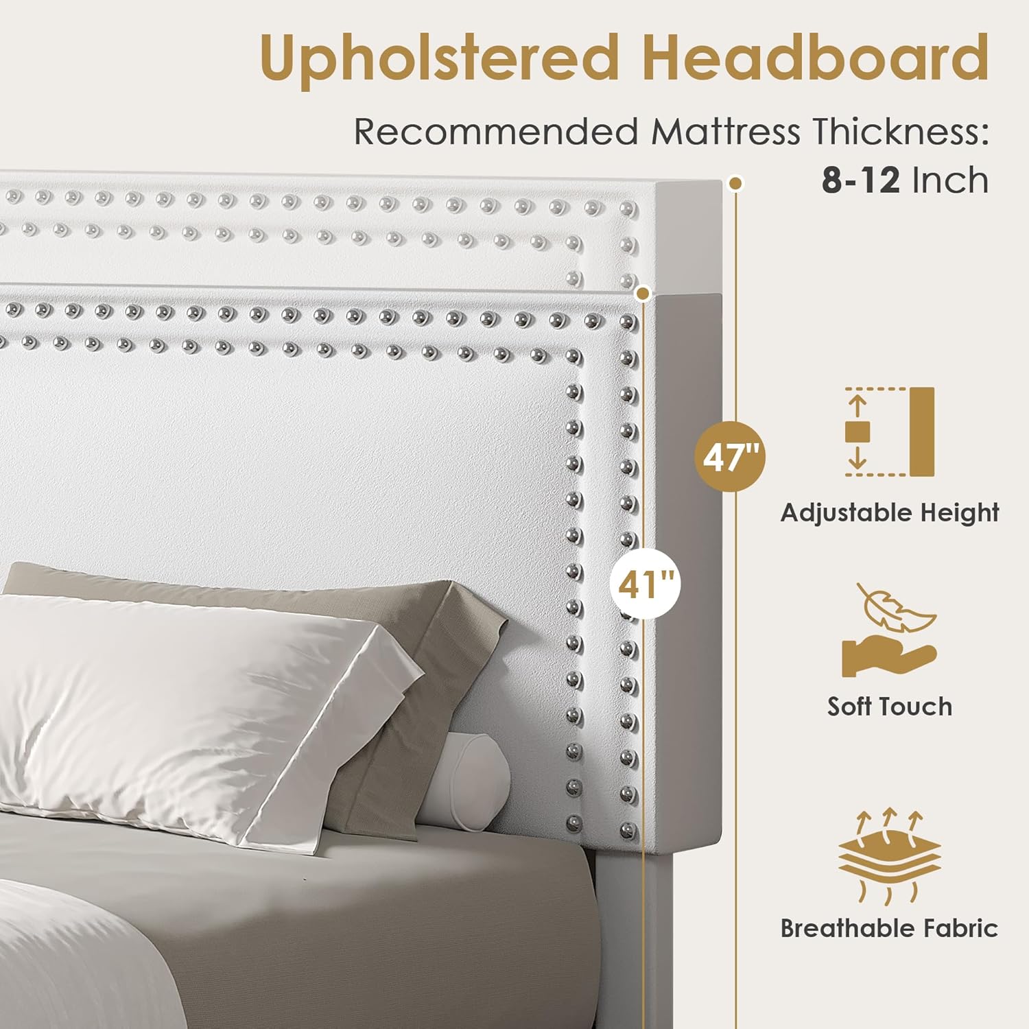 Detalle de VECELO Queen Bed Frame