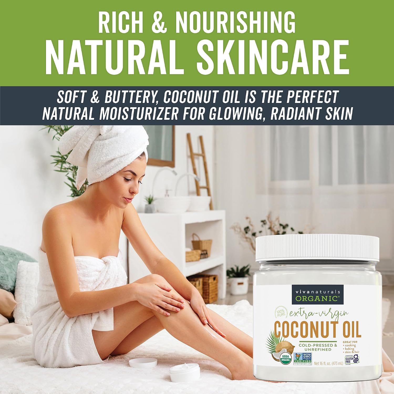 Thumbnail 4 de Viva Naturals Viv-3652 Organic Coconut Oil, 16 fl oz, Cold-Pressed & Unrefined