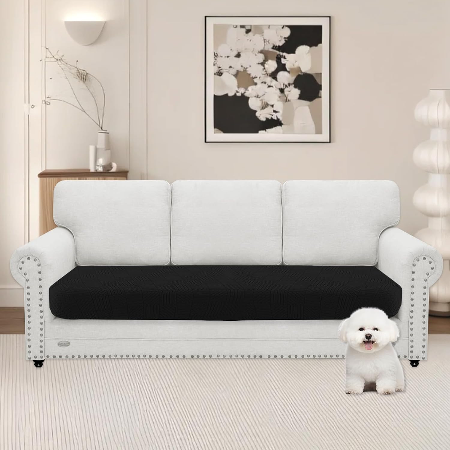 Detalle 1 de Ystyle Copriseduta Divano Elasticizzato Nero 3 posti