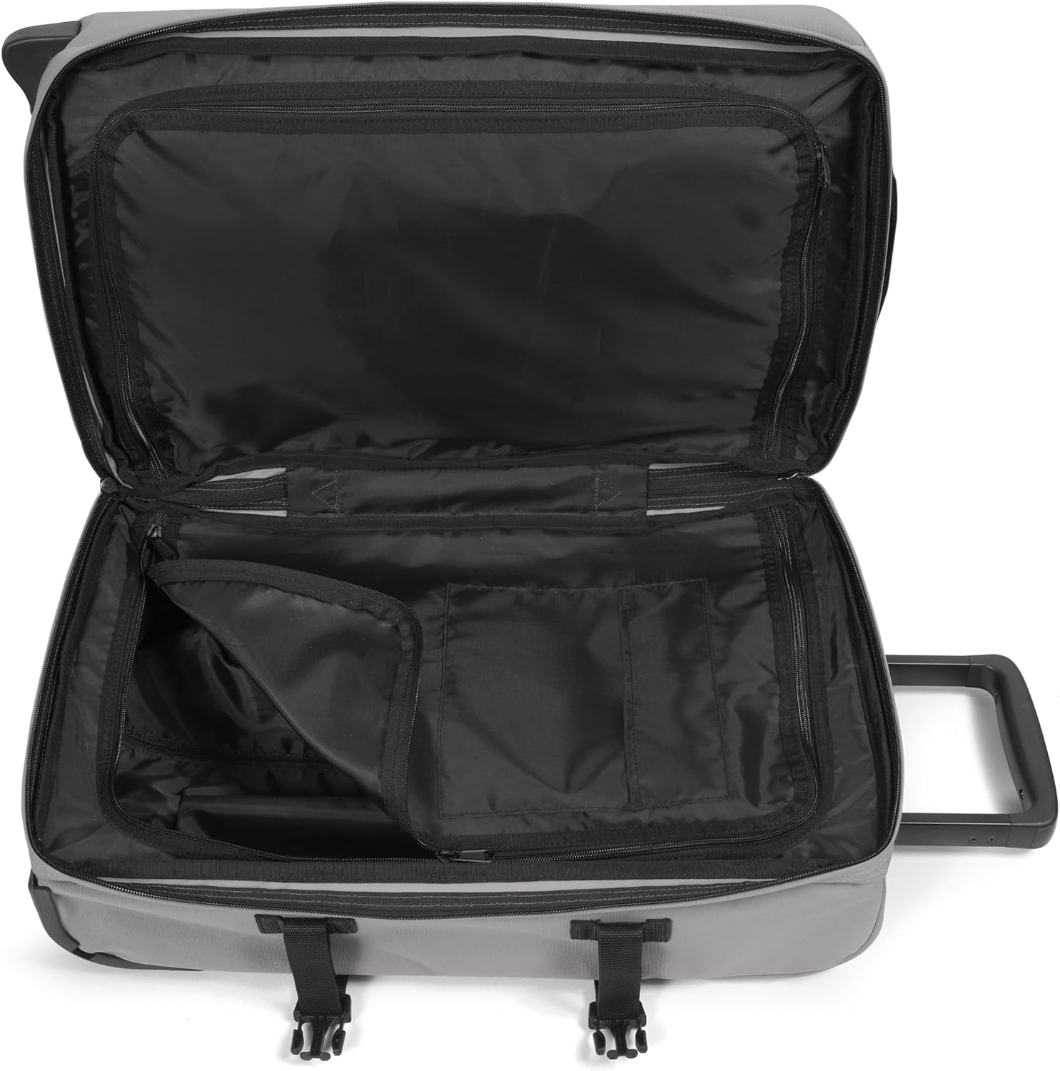 Detalle de Eastpak TRANSVERZ S Pebble Grey: sac cabas à deux roues, robuste et élégant