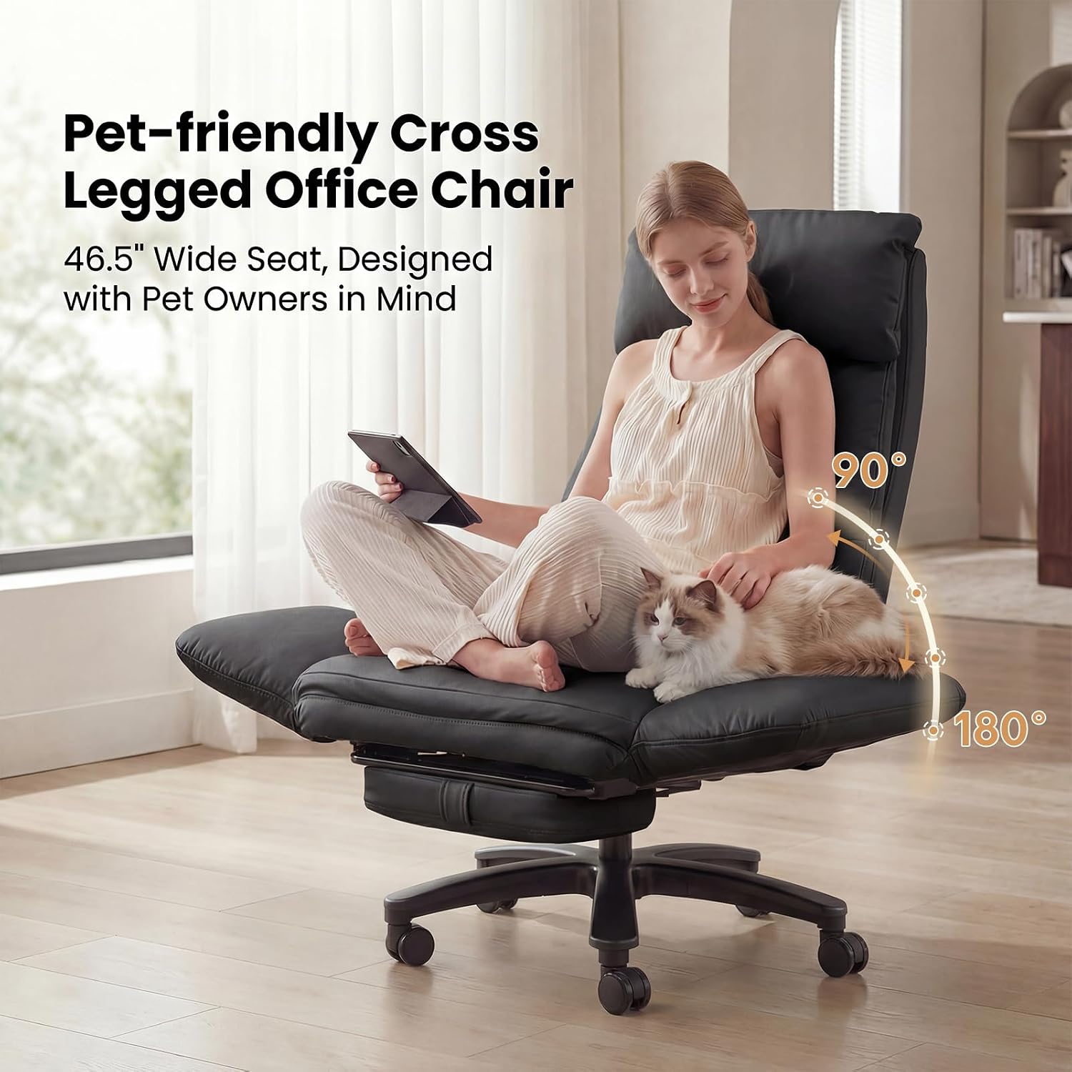 Detalle 2 de JULYMON Cross-Legged Office Chair, 500-lb Capacity