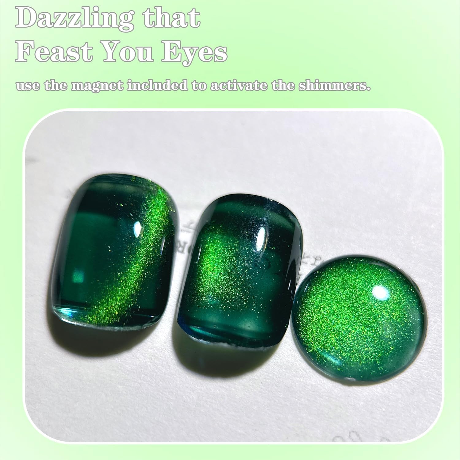 Thumbnail 5 de Senvenski Gelée Vitrail Cat Eye semi-permanent Oeil de Chat magnétique 3D holographique (15 ml) Vert émeraude MY1-029