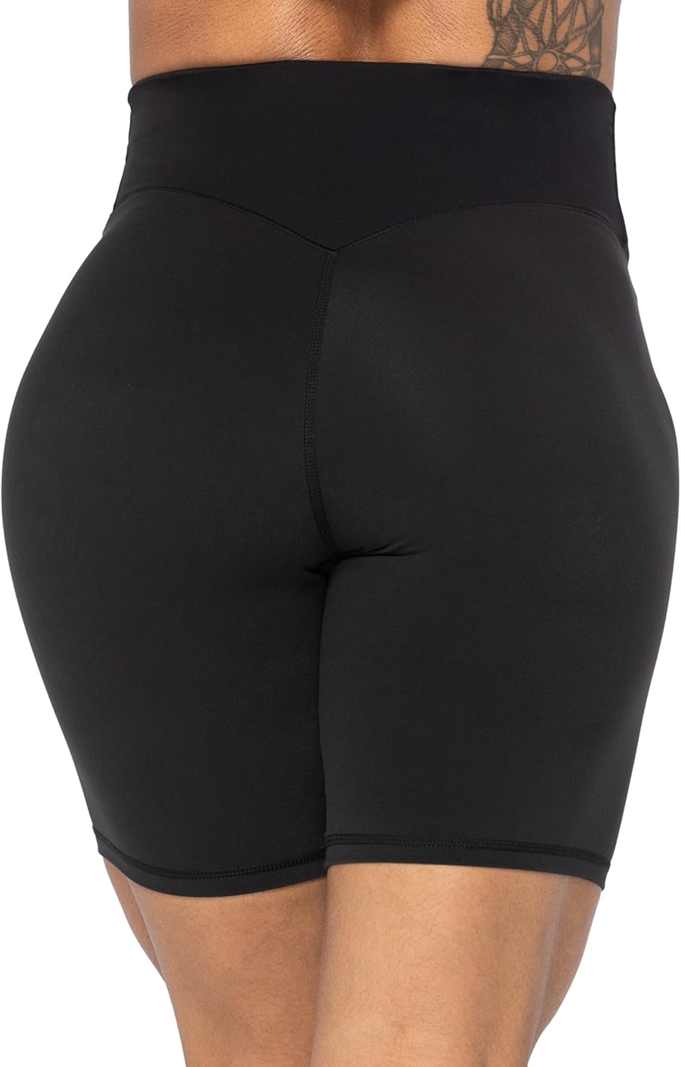 Detalle de Sunzel No Front Seam High Waist Biker Shorts for Women (Squat Proof) — Yoga, Gym & Bike Workout