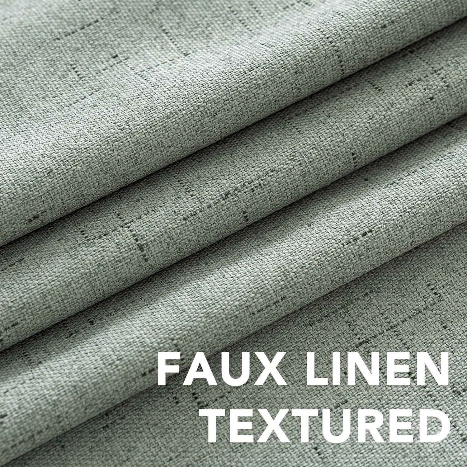 Thumbnail 3 de H.VERSAILTEX Linen Blackout Curtains (2 Panels) 108 Inches Long, Thermal Insulated Grommet Drapes