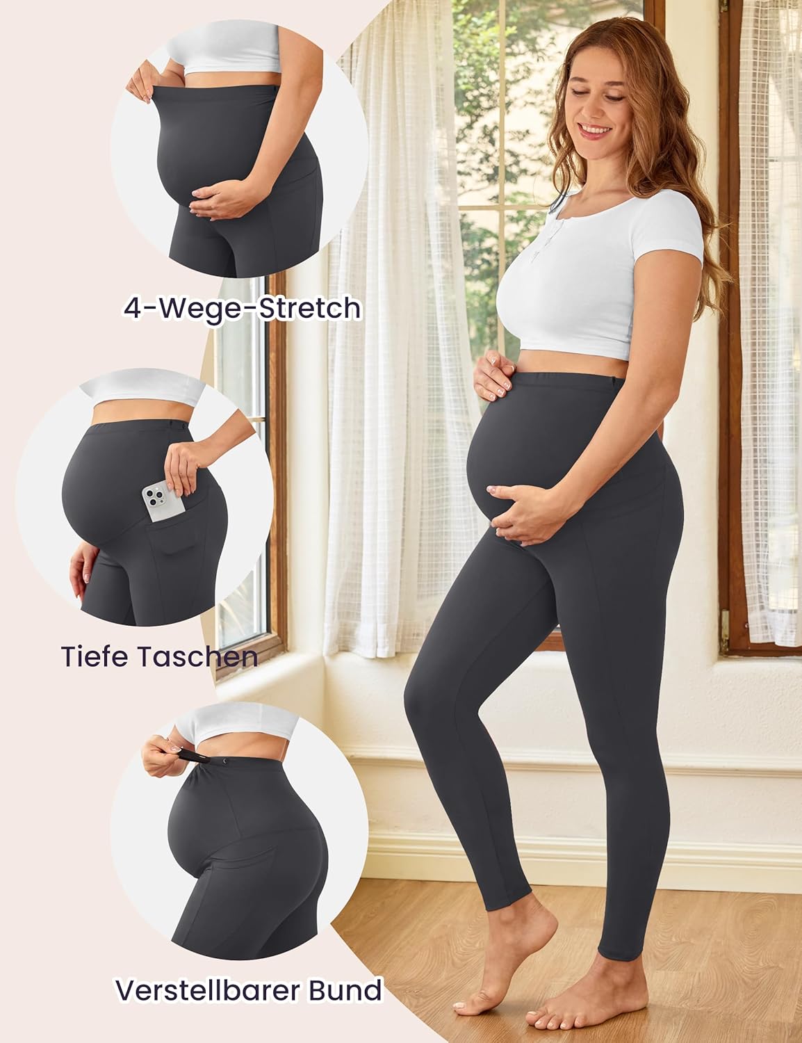 Thumbnail 4 de Valandy Creamlush Maternity Leggings Over Bump with Pockets