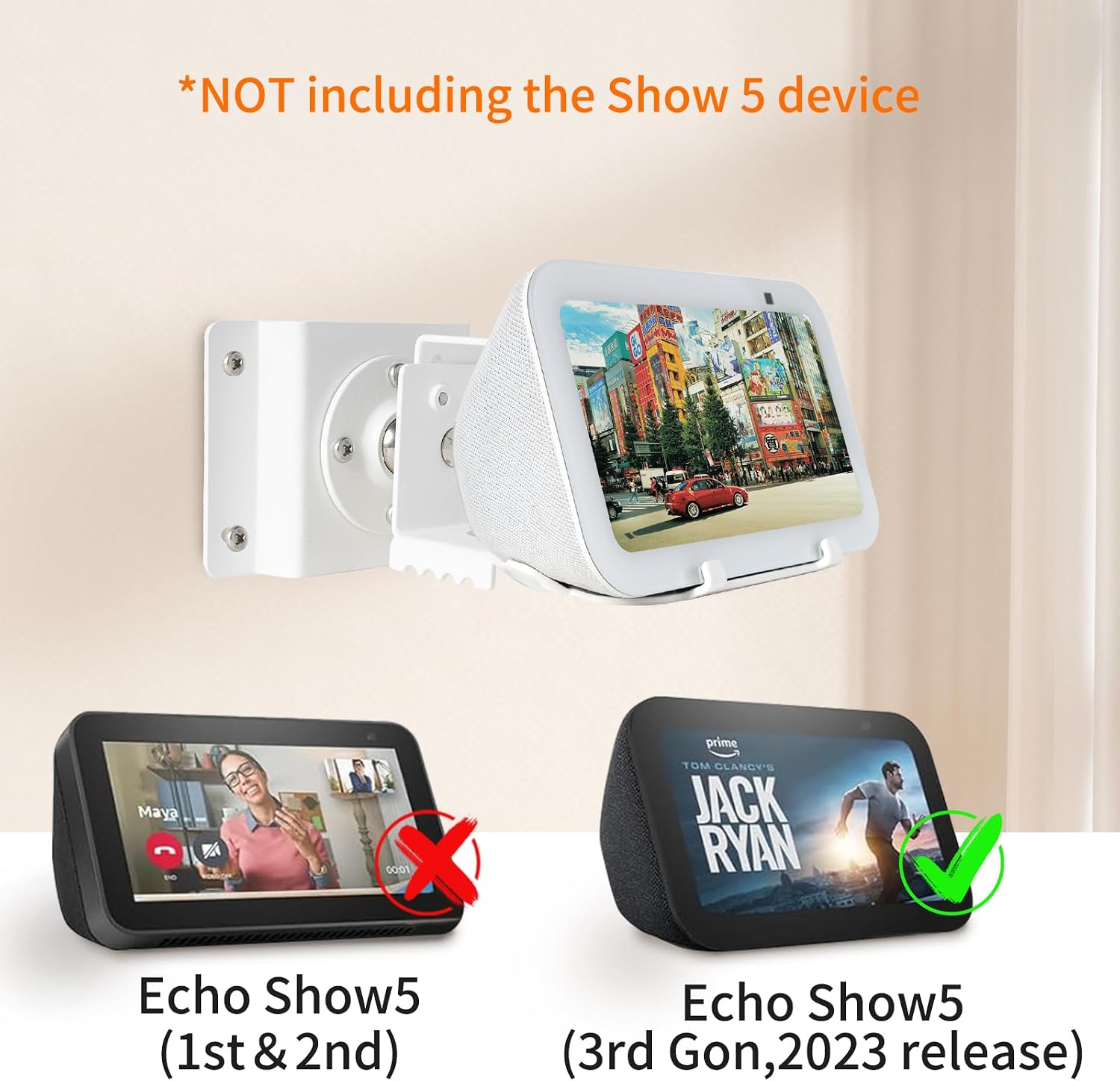 Detalle de Shinar Metal Wall Mount for Sh0w 5 (3rd Generation) with 360° Swivel and -50°/+50° Tilt