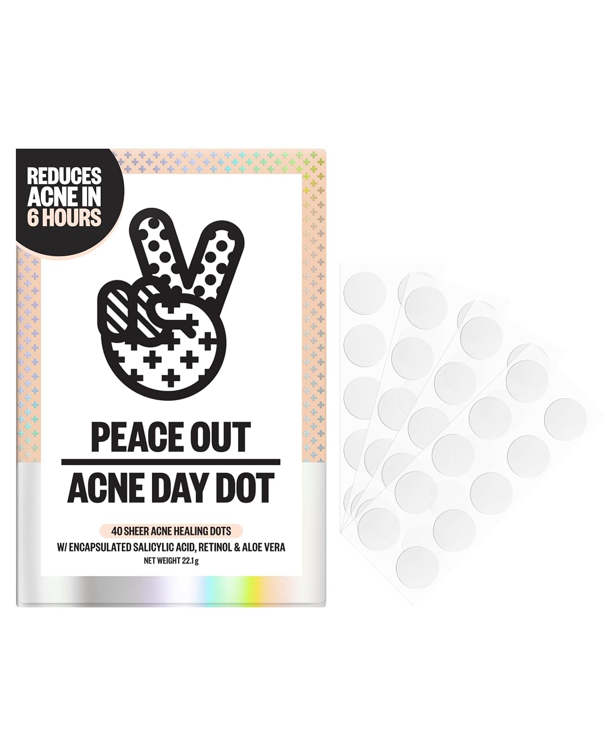 Detalle de PEACE OUT Hydrocolloid Acne Patches, 40 Count