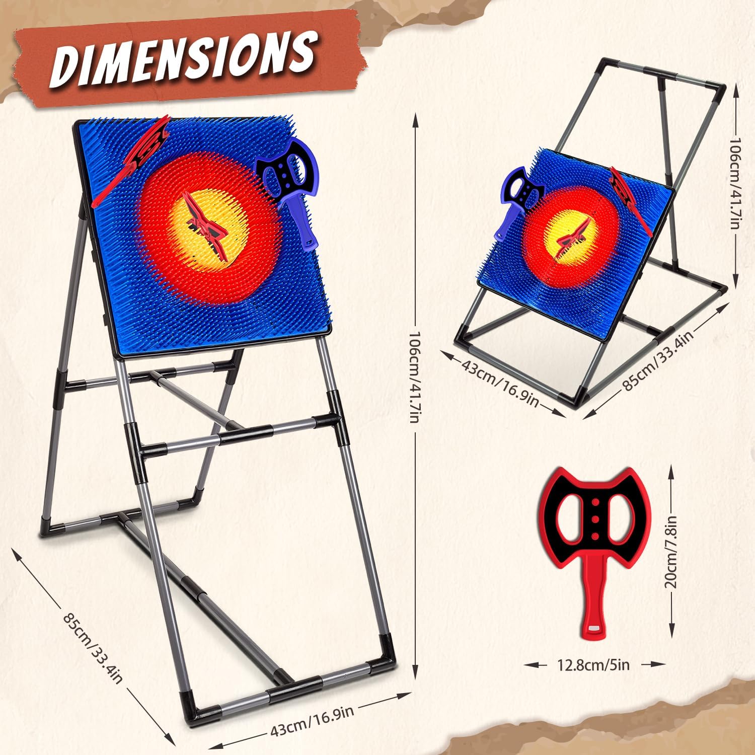 Detalle de Folimix Axe Throwing Game for Backyard – axe throwing target set with lawn dart option (16 pieces)
