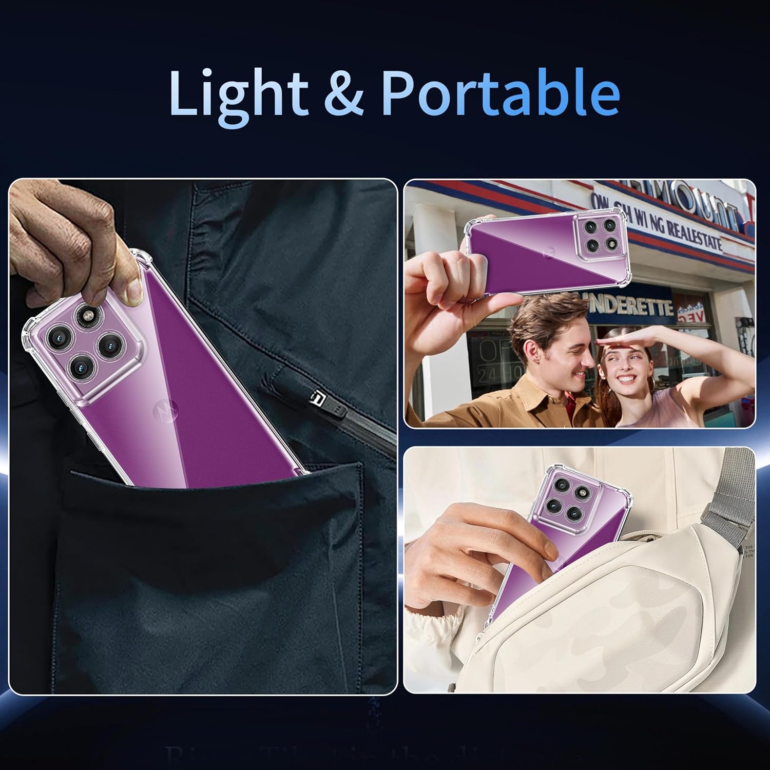 Thumbnail 6 de Tentoki Hülle für Motorola Edge 60 Pro (transparent, anti-Vergilbung, ultradünn, stoßfest)
