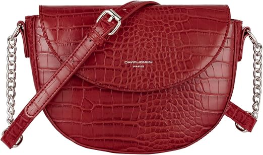 Detalle de David Jones Bolso Bandolera Cocodrilo Mujer 👜 Elegante Rojo