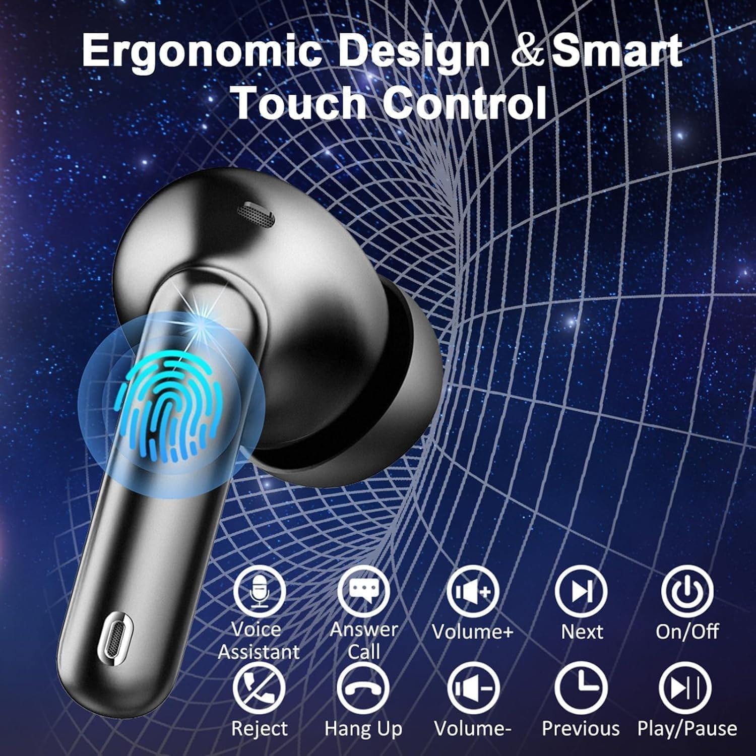 Detalle de Donerton Auriculares Inalámbricos Bluetooth 5.4 HiFi Estéreo — 48 h de autonomía