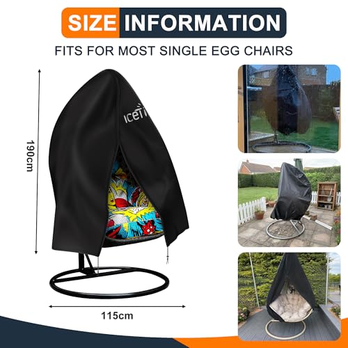 Thumbnail 1 de Icetimer Upgraded Egg Chair Cover Waterproof 190x115cm