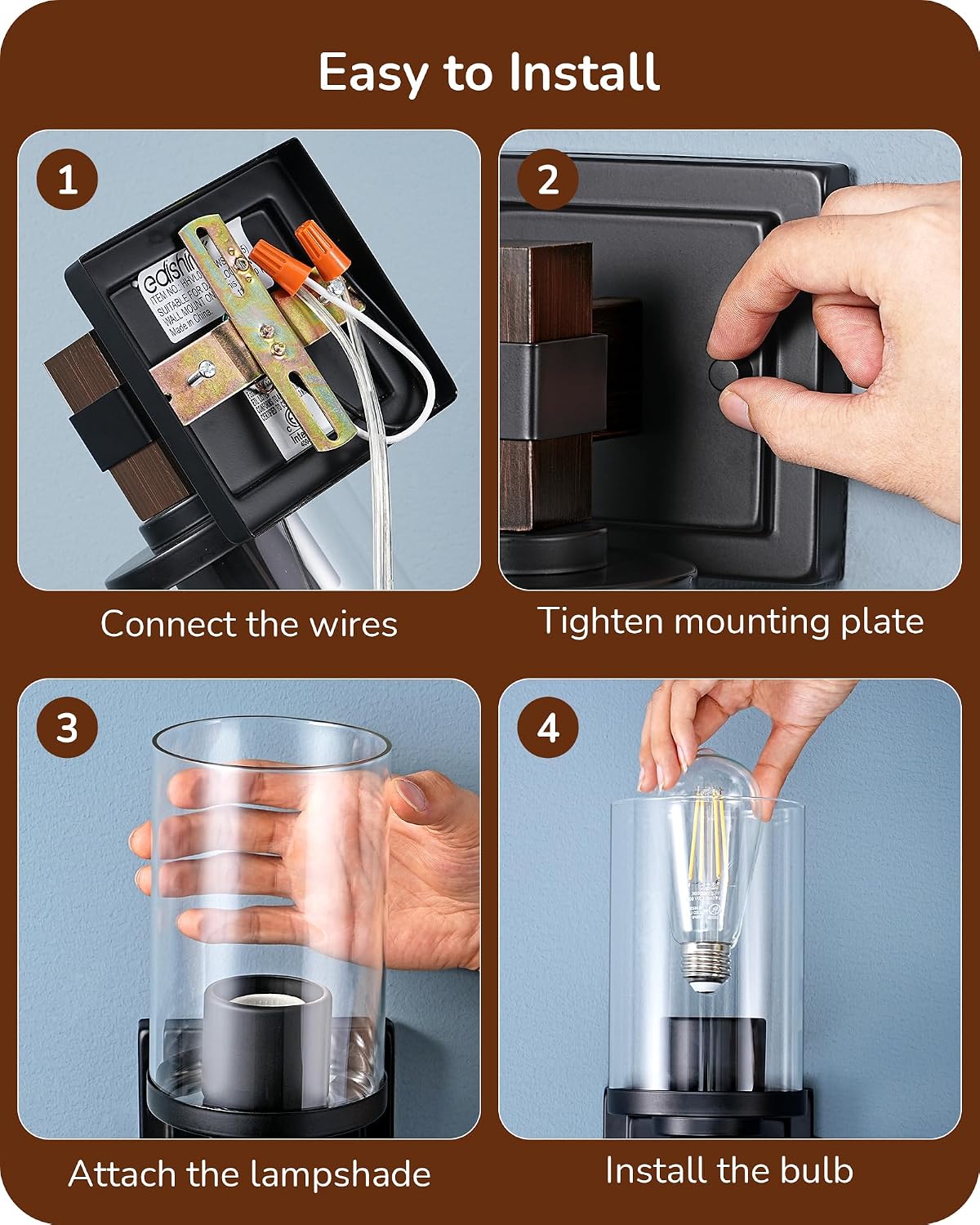 Thumbnail 6 de EDISHINE Wall Sconces, E26 Socket