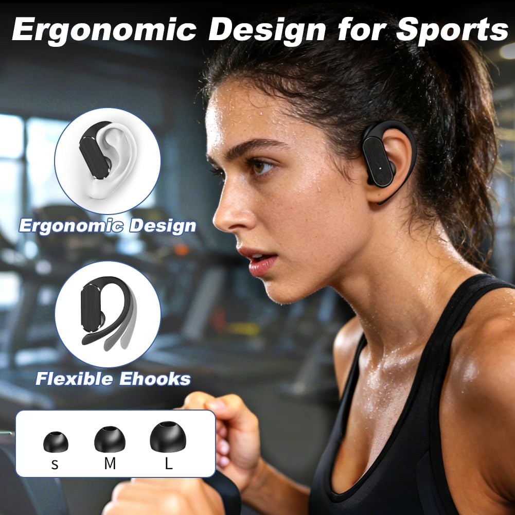 Thumbnail 3 de Caijin Cuffie Bluetooth 5.3 Sport A520 con display LED e ricarica rapida USB-C (fino a 60 ore)