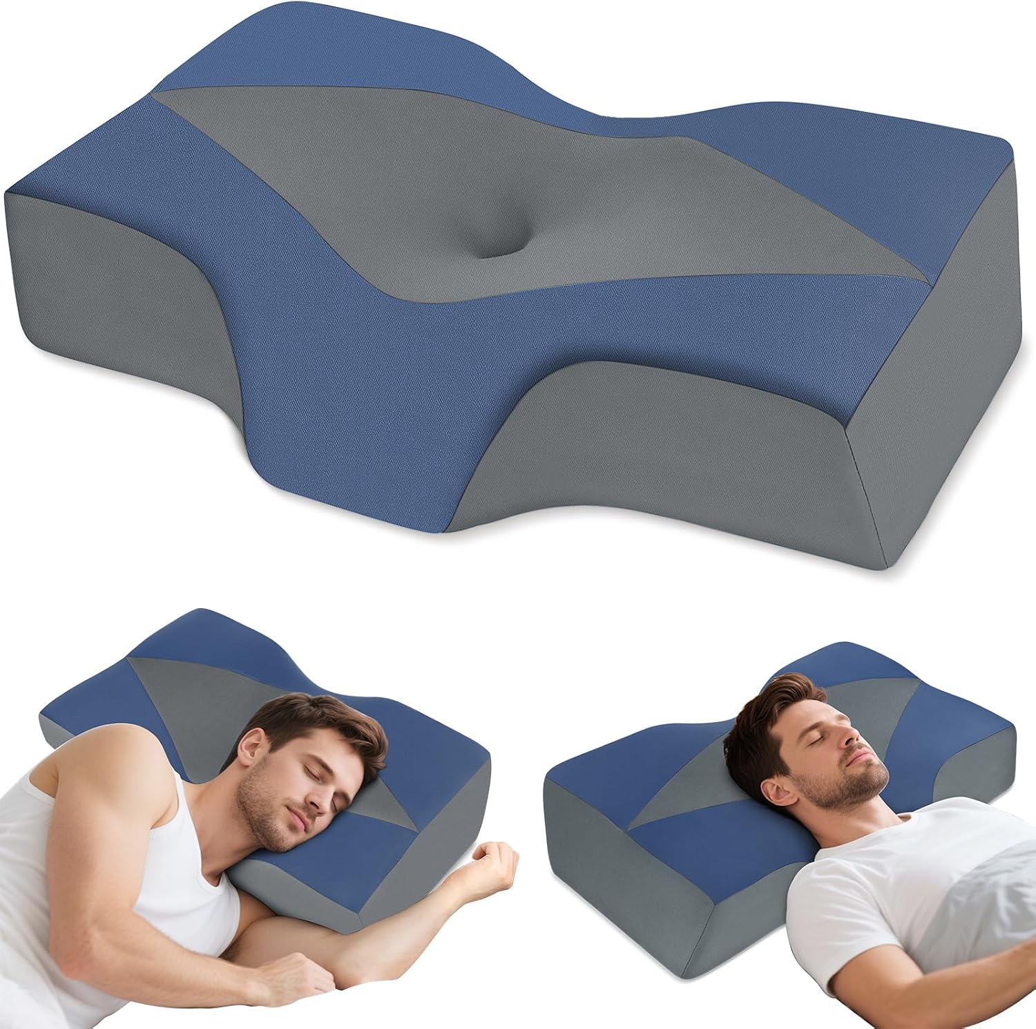 Thumbnail 6 de Hypuno Nackenstützkissen aus Memory Foam mit 2 Höhen – orthopädisches Kopfkissen gegen Nackenschmerzen