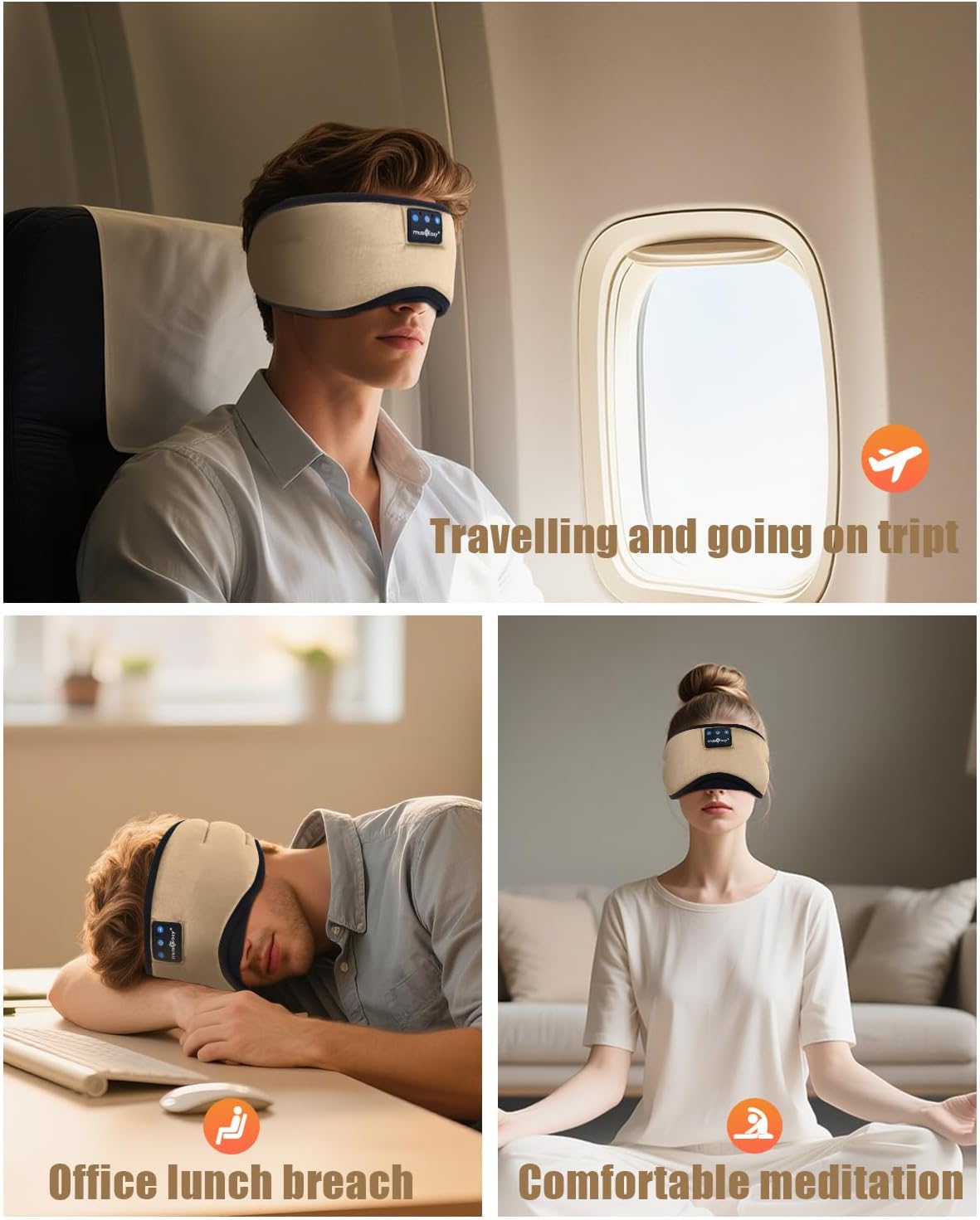 Thumbnail 6 de MUSICOZY Sleep Mask Headphones with Bluetooth 5.4 – 100% Blackout, Ultra-Thin Speakers & 16-Hour Playtime